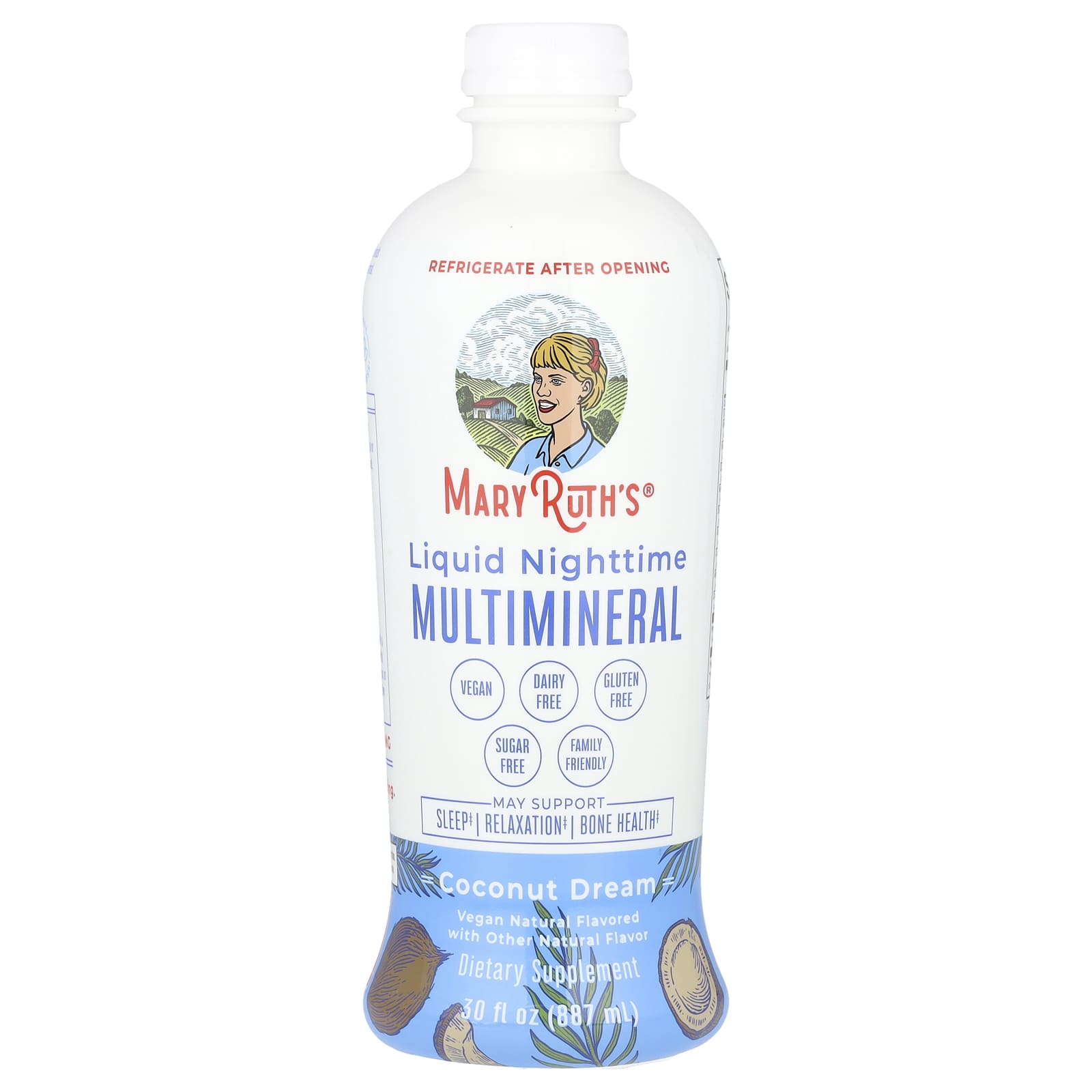 MaryRuth's, Liquid Nighttime Multimineral, Coconut Dream, 30 fl oz (887 ml) - Image 1