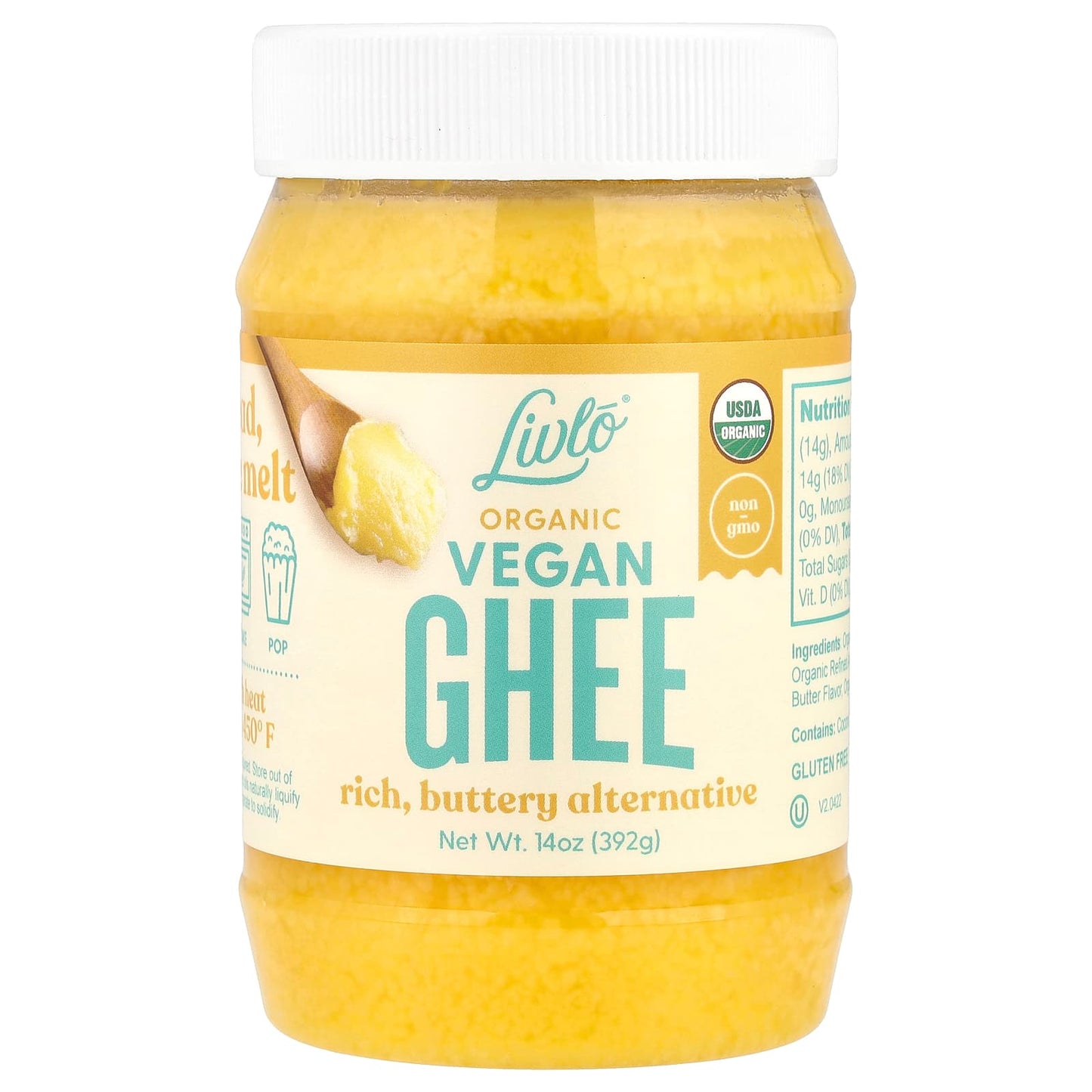 Livlo, Organic Vegan GHEE, 14 oz (392 g) - Image 1