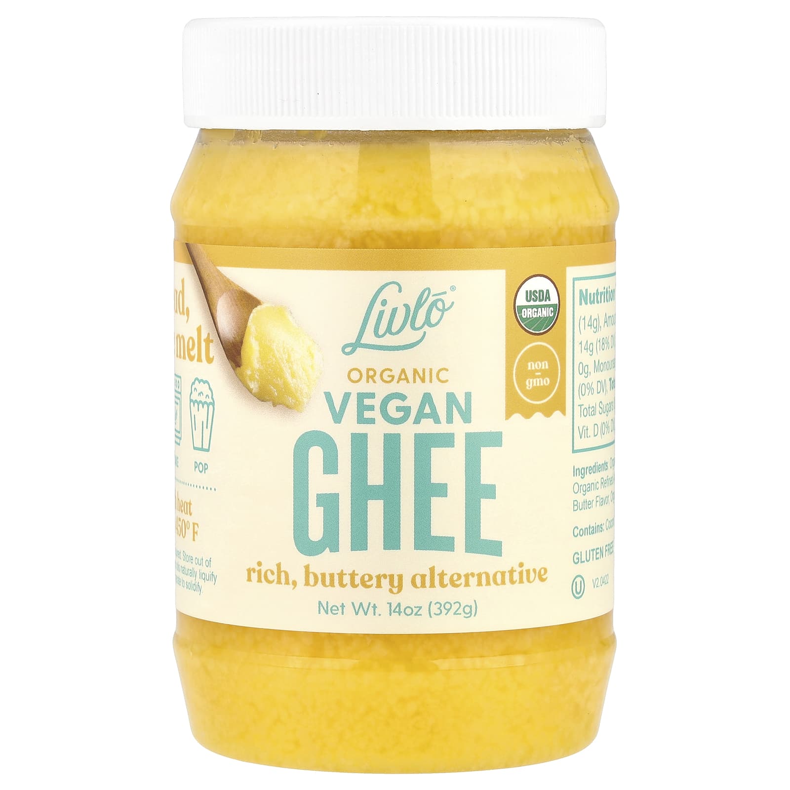 Livlo, Organic Vegan GHEE, 14 oz (392 g) - Image 1