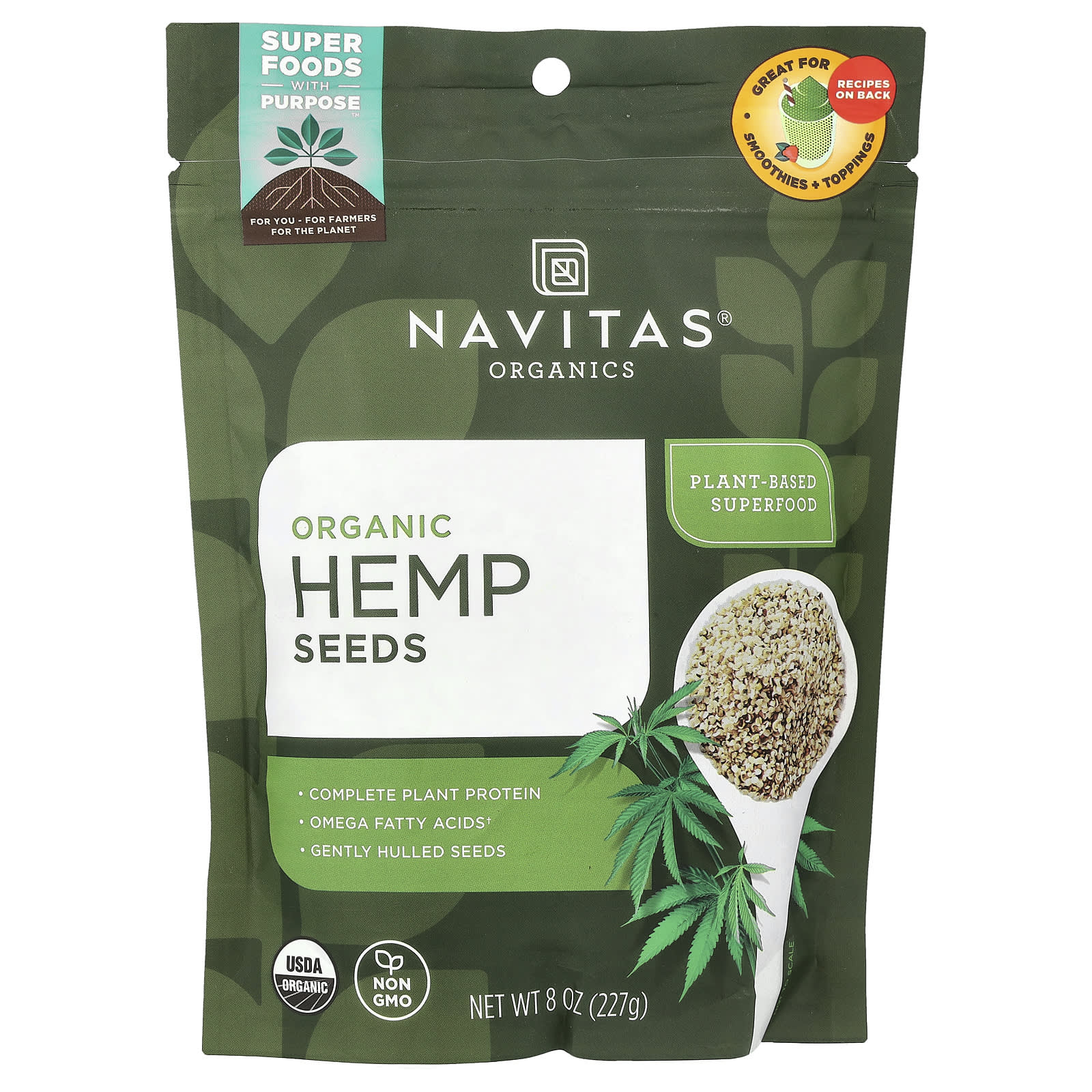 Navitas Organics, Organic Hemp Seeds, 8 oz (227 g) - Image 1