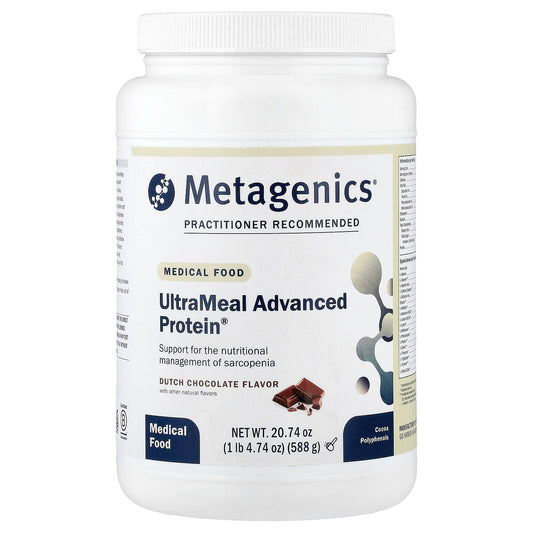 Metagenics, UltraMeal Advanced Protein, Medical Food, Dutch Chocolate, 1 lb 4.74 oz (588 g) - Image 1