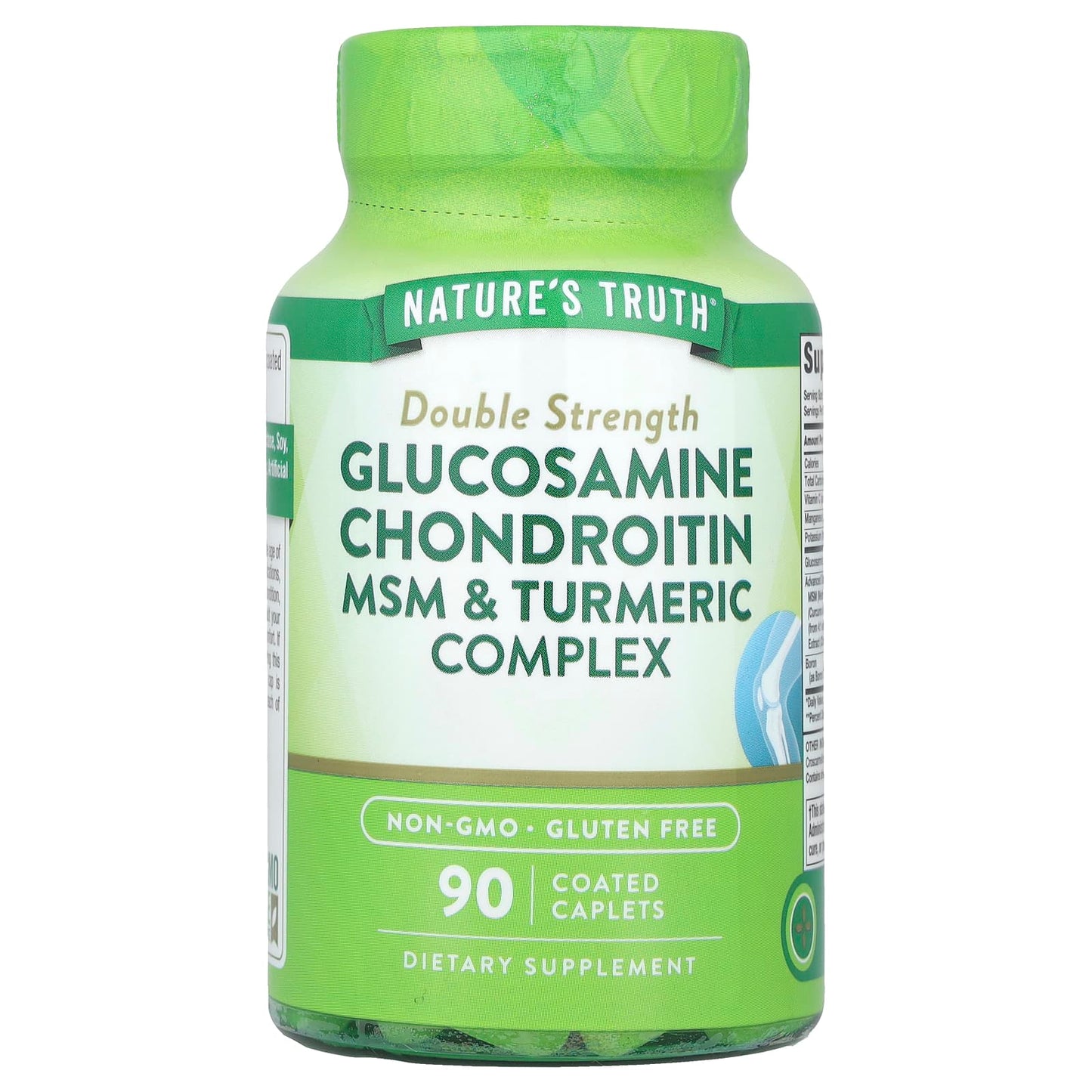 Nature's Truth, Double Strength Glucosamine Chondroitin MSM & Turmeric Complex, 90 Coated Caplets - Image 1