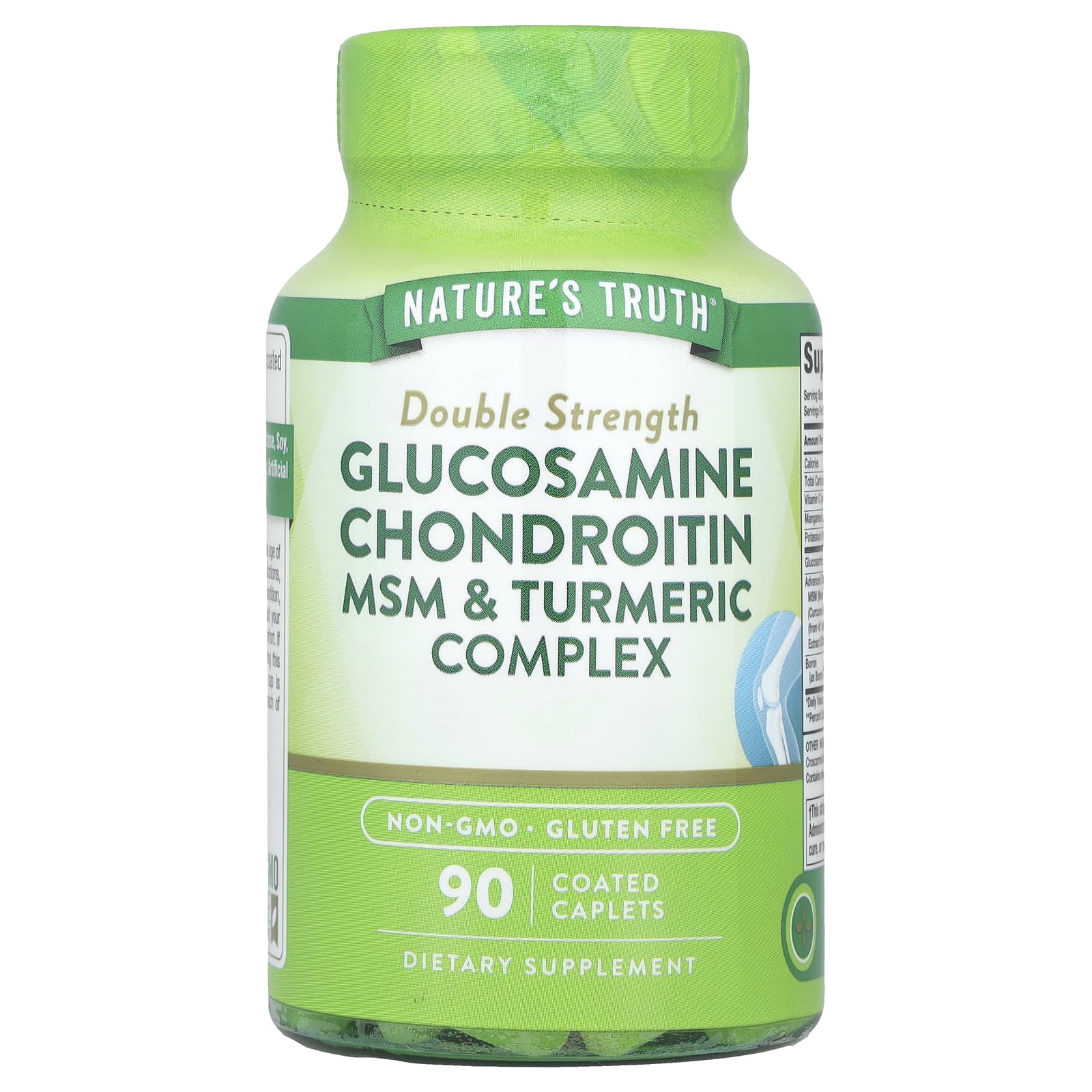 Nature's Truth, Double Strength Glucosamine Chondroitin MSM & Turmeric Complex, 90 Coated Caplets - Image 1