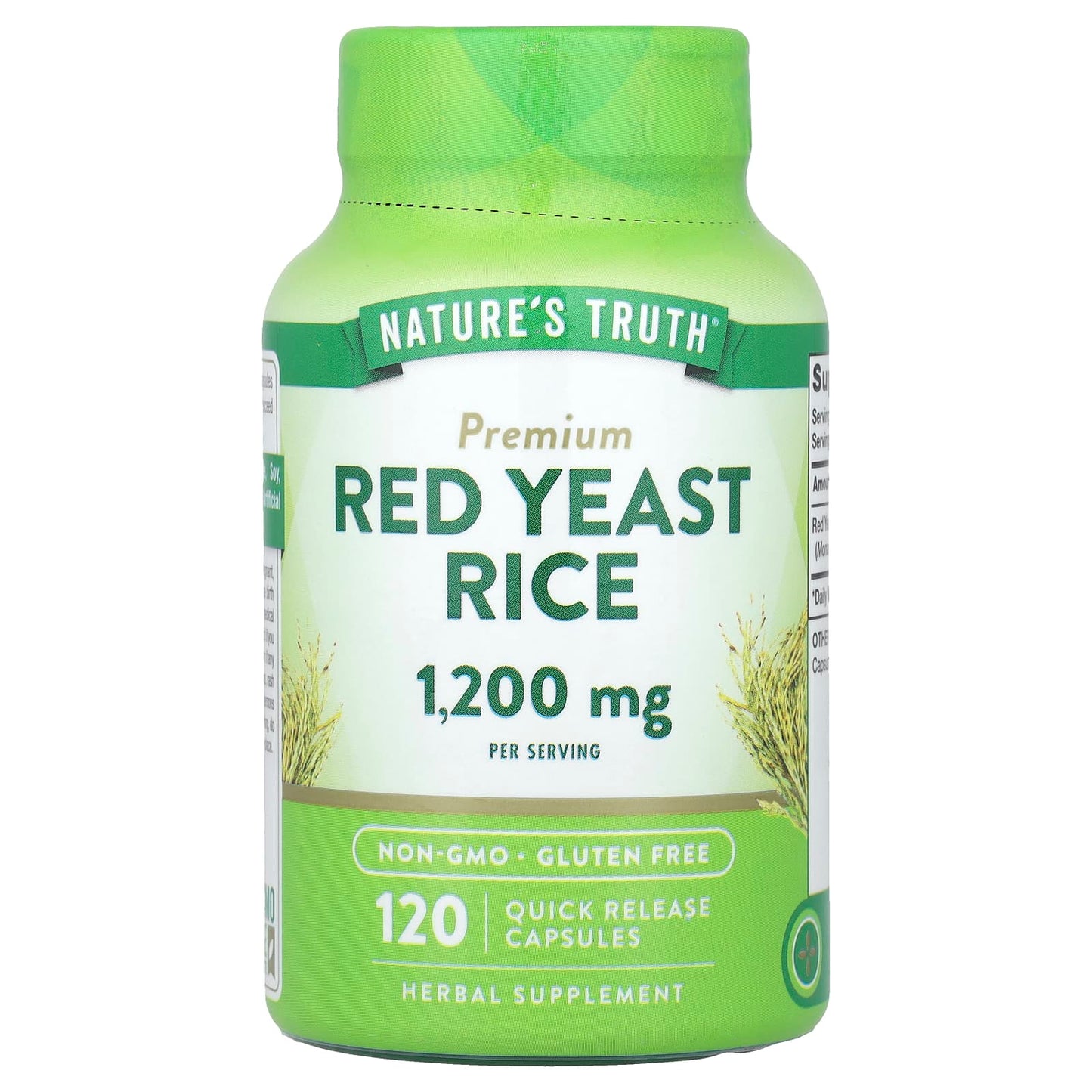 Nature's Truth, Premium Red Yeast Rice, 120 Quick Release Capsules (600 mg per Capsule) - Image 1