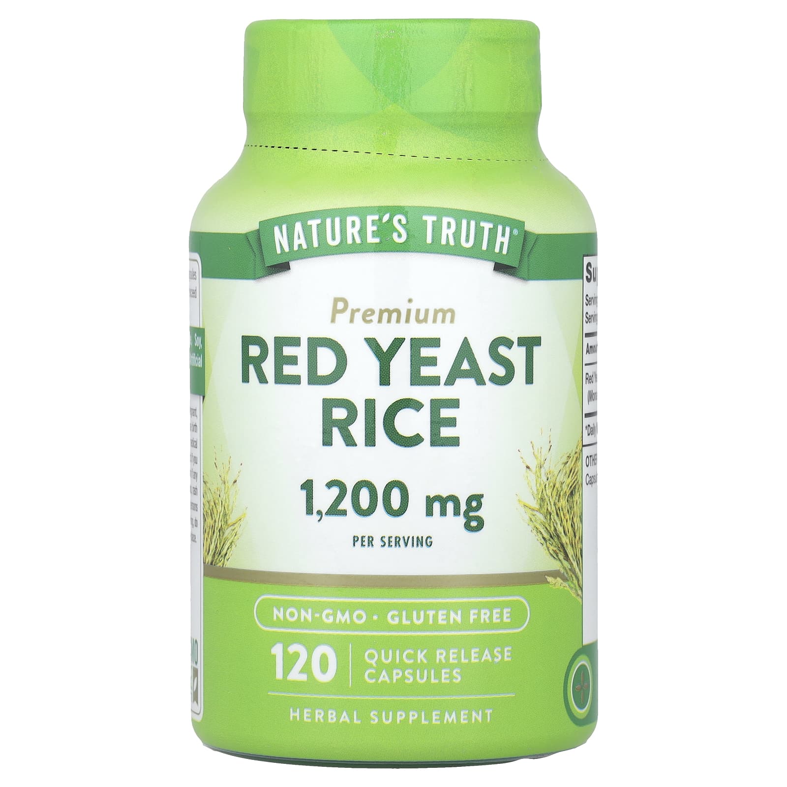 Nature's Truth, Premium Red Yeast Rice, 120 Quick Release Capsules (600 mg per Capsule) - Image 1