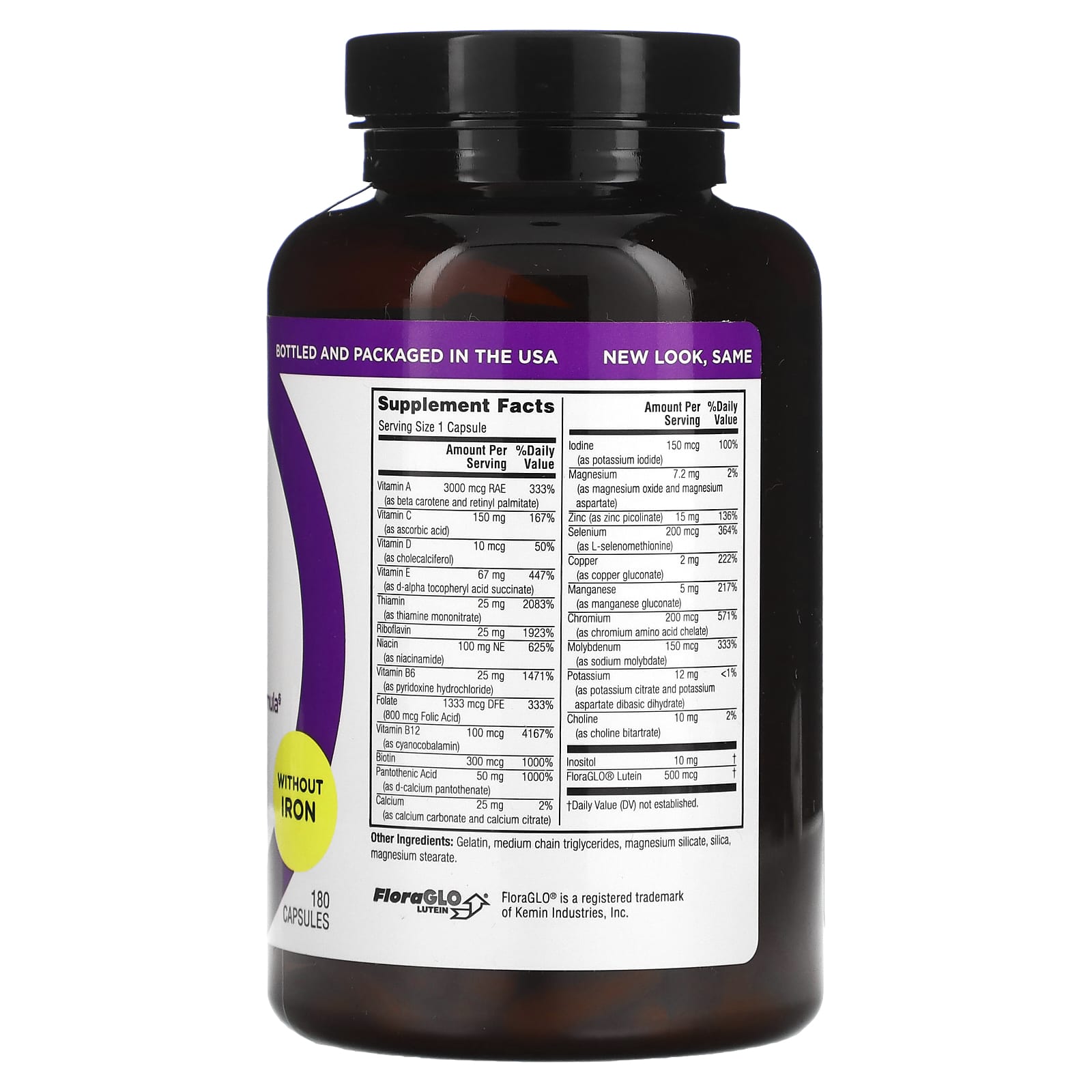 Twinlab, Daily One Caps, Without Iron, 180 Capsules - Image 2