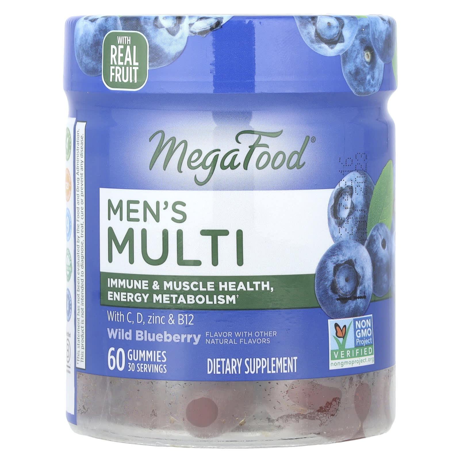 MegaFood, Men's Multi, Wild Blueberry,  60 Gummies - Image 1