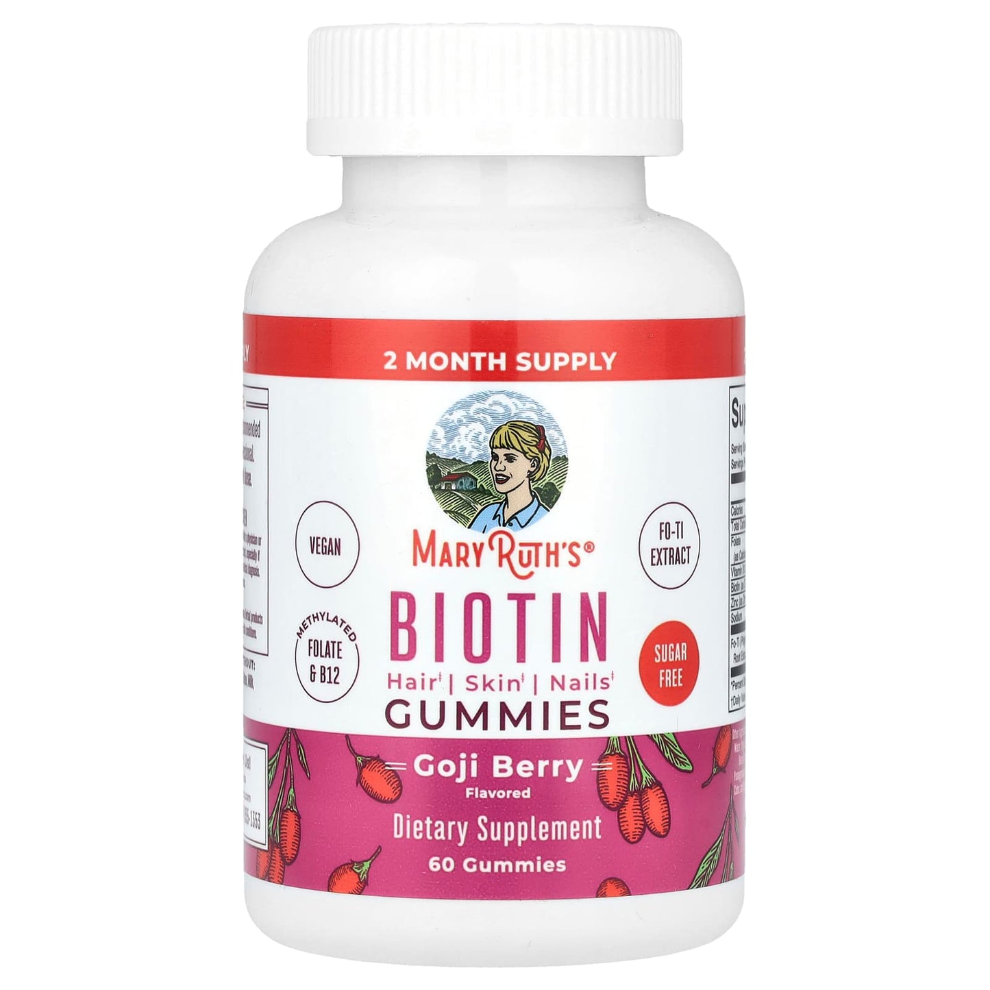 MaryRuth's, Biotin Gummies, Goji Berry, 60 Gummies - Image 1