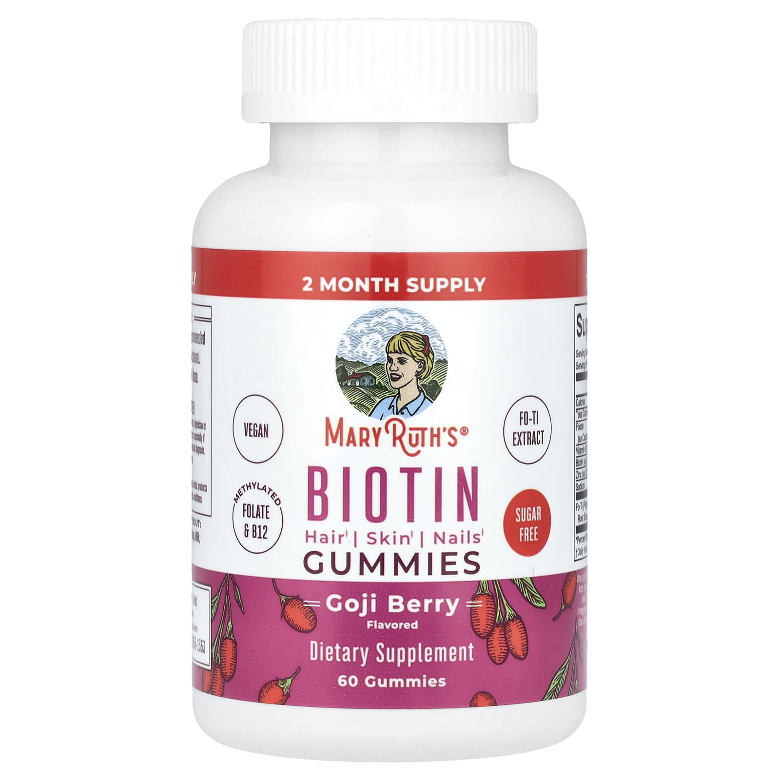 MaryRuth's, Biotin Gummies, Goji Berry, 60 Gummies - Image 1