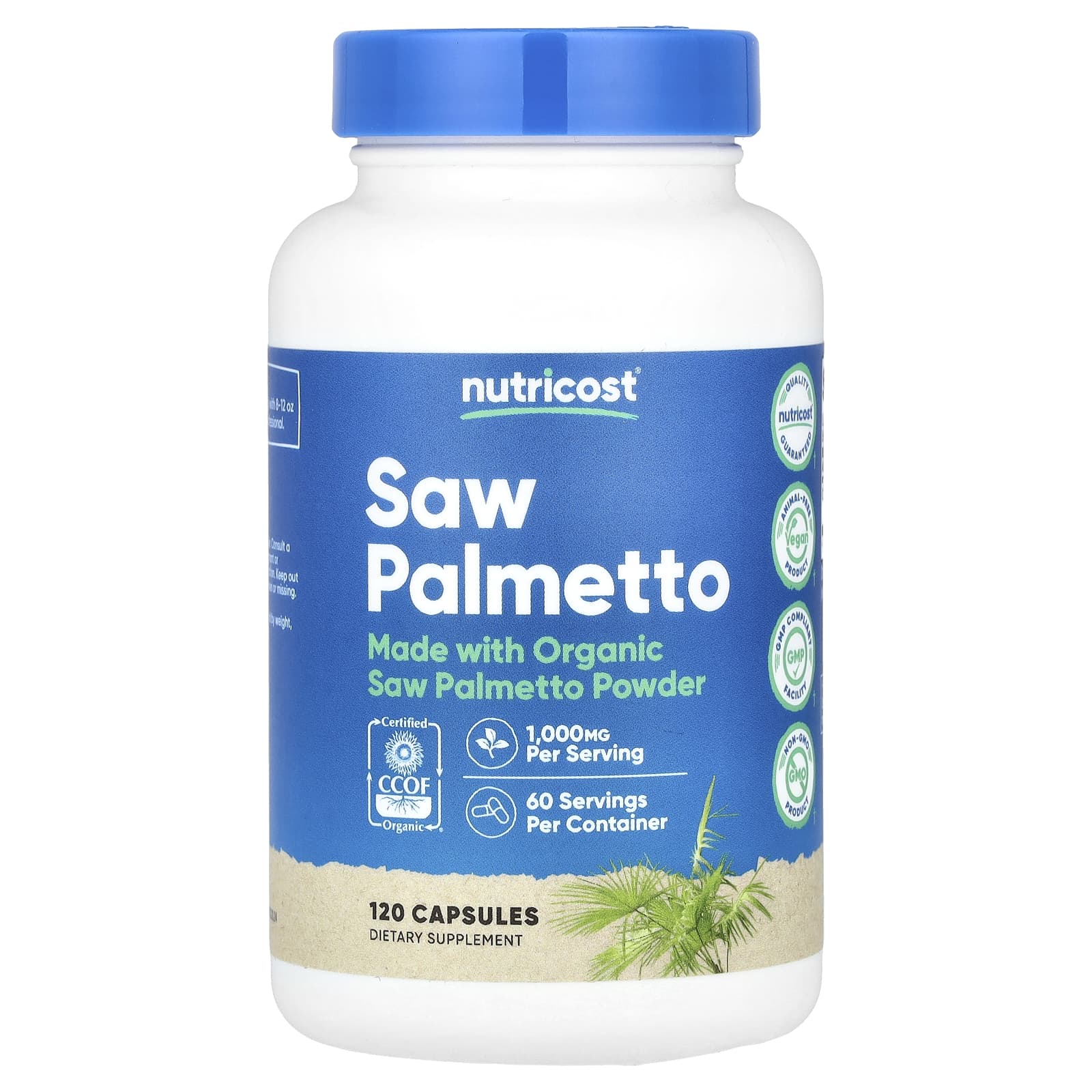 Nutricost, Saw Palmetto, 120 Capsules (500 mg per Capsule) - Image 1