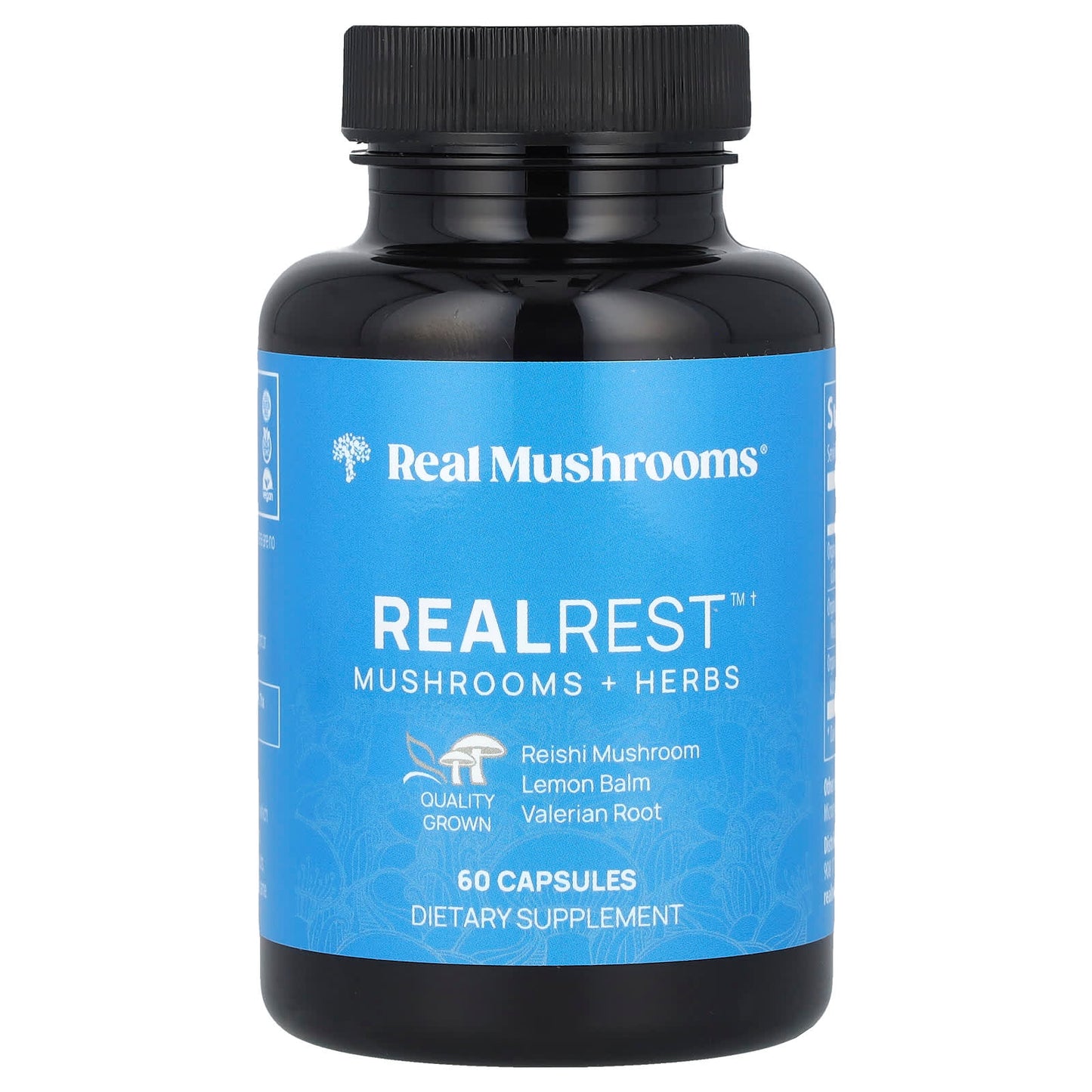 Real Mushrooms, RealRest™, Mushrooms + Herbs, 60 Capsules - Image 1