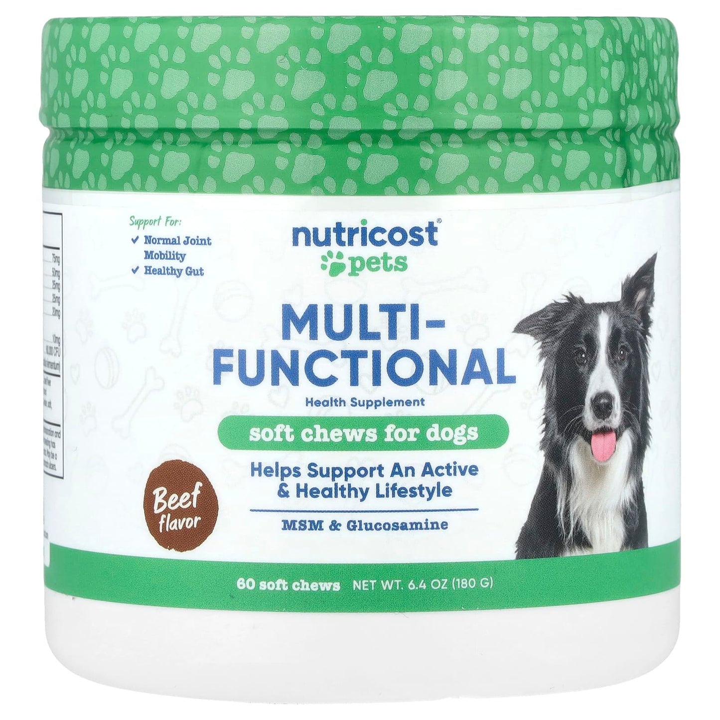 Nutricost, Pets, Multi-Functional, For Dogs, Beef, 60 Soft Chews, 6.4 oz (180 g) - Image 1