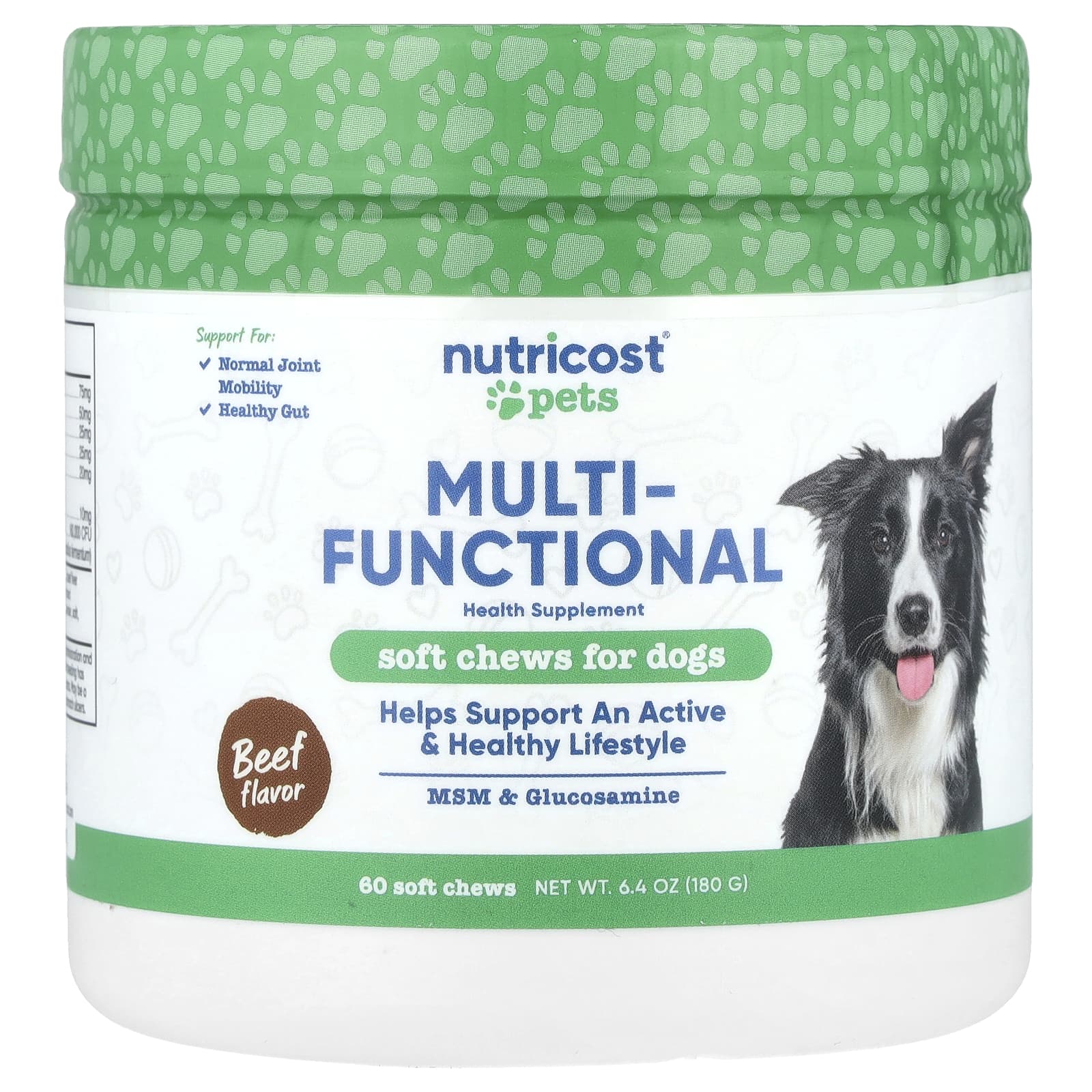 Nutricost, Pets, Multi-Functional, For Dogs, Beef, 60 Soft Chews, 6.4 oz (180 g) - Image 1