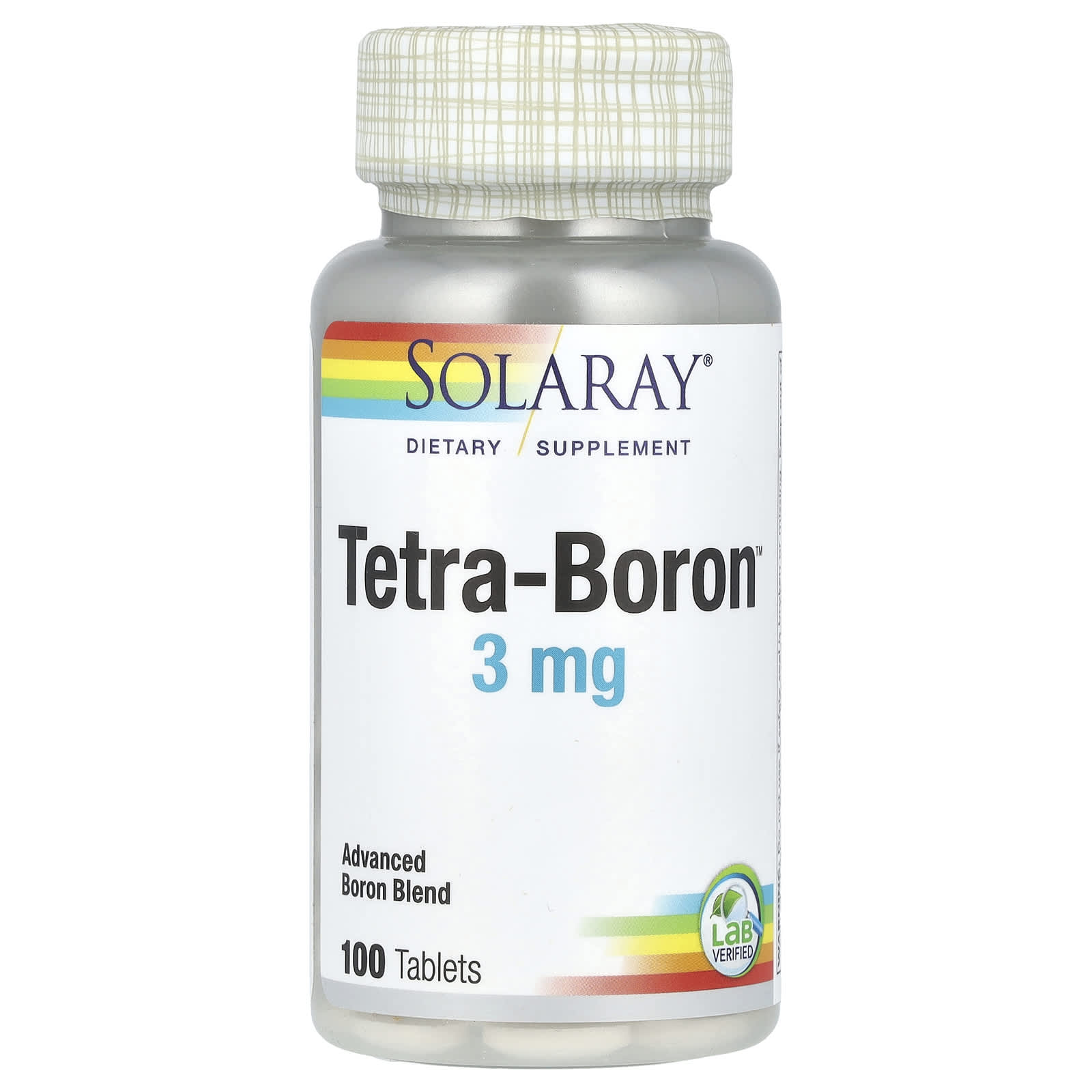 Solaray, Tetra-Boron®, 3 mg, 100 Tablets - Image 1