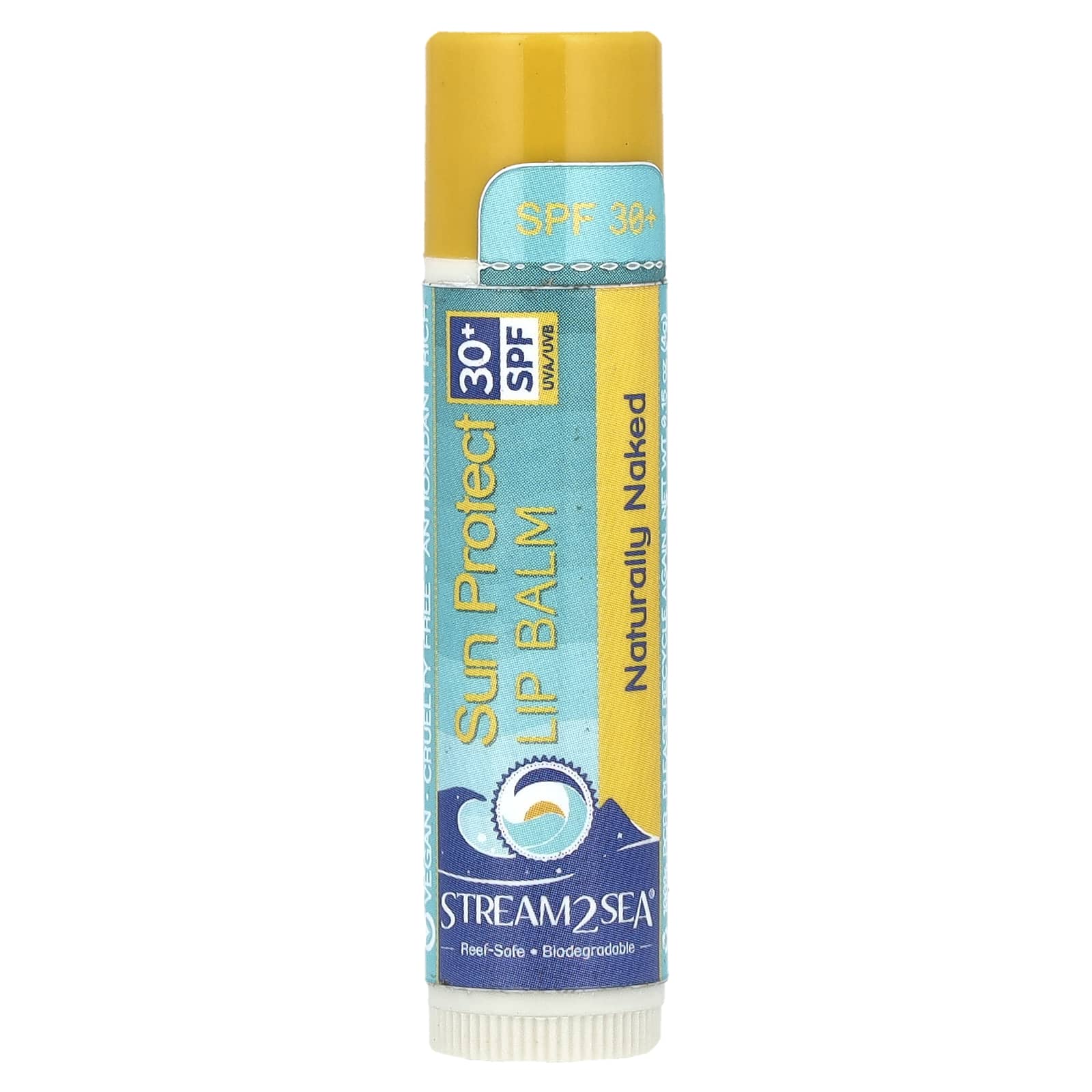 Stream2Sea, Sun Protect Lip Balm, SPF 30+, Naturally Naked, 0.15 oz (4 g) - Image 1