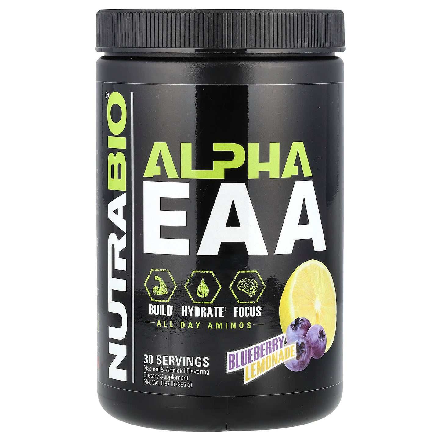 NutraBio, Alpha EAA, Blueberry Lemonade, 0.87 lb (395 g) - Image 1