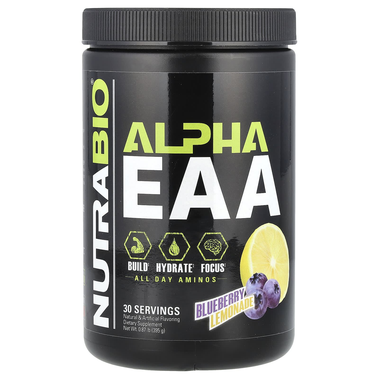 NutraBio, Alpha EAA, Blueberry Lemonade, 0.87 lb (395 g) - Image 1