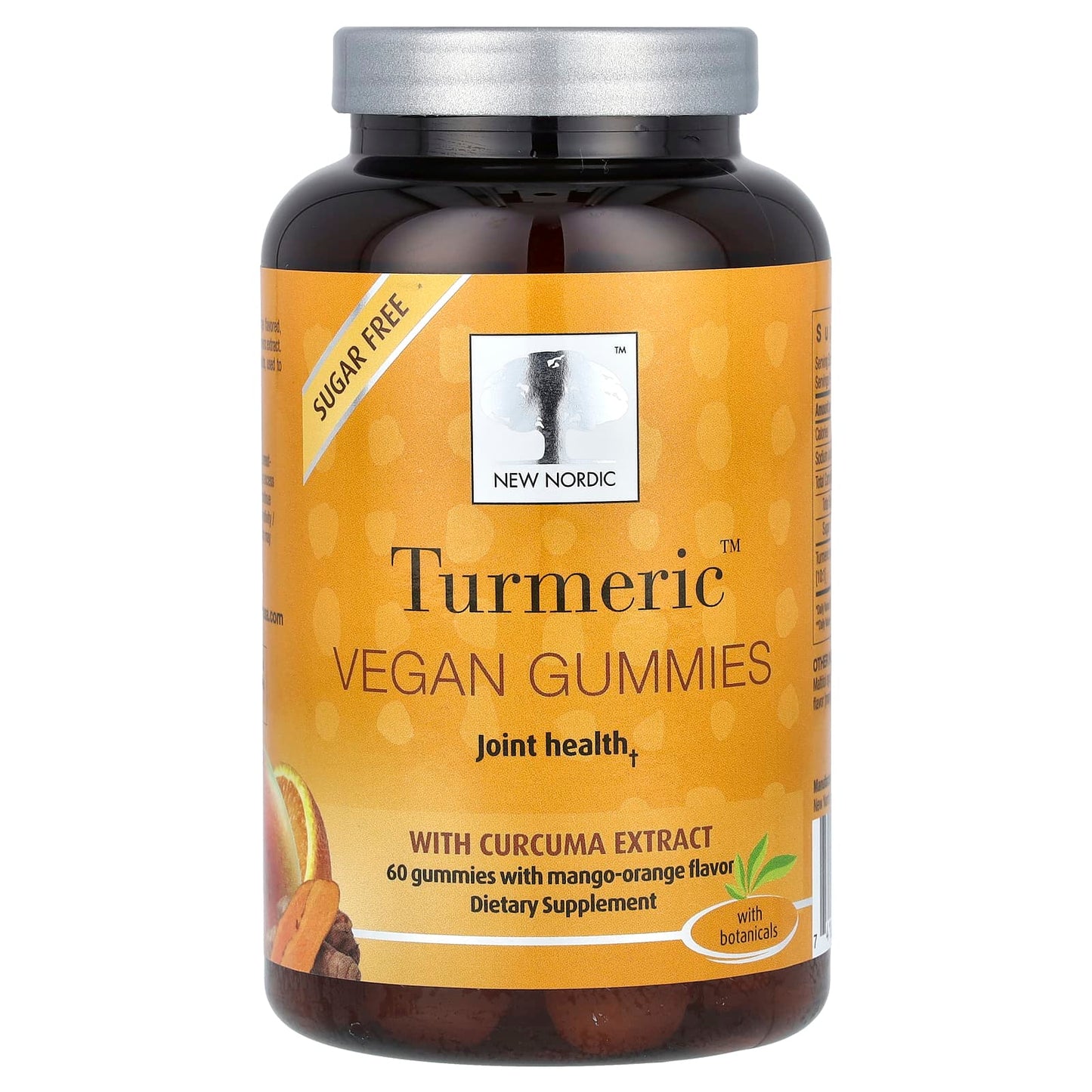 New Nordic, Turmeric Vegan Gummies with Curcuma Extract, Mango-Orange, 60 Gummies (150 mg per Gummy) - Image 1