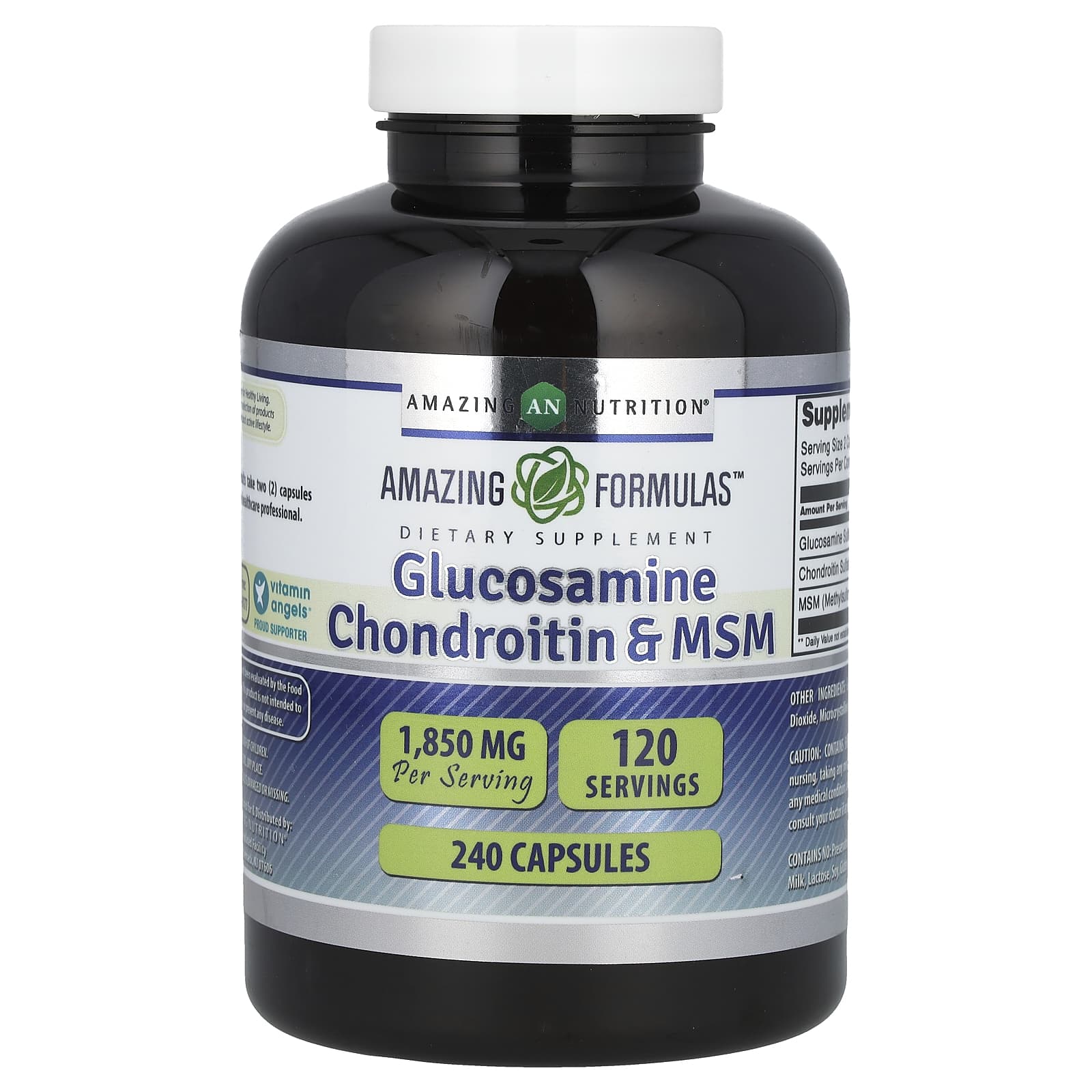 Glucosamine Chondroitin & MSM Supplement for Joint Health - 240 Capsules - Image 1