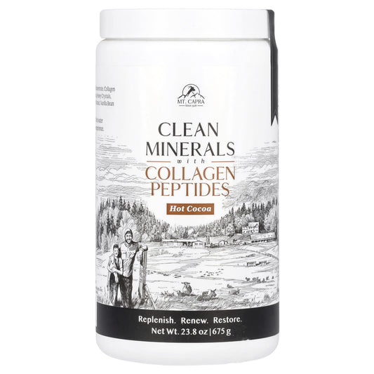 Mt. Capra, Clean Minerals with Collagen Peptides, Hot Cocoa, 23.8 oz (675 g) - Image 1