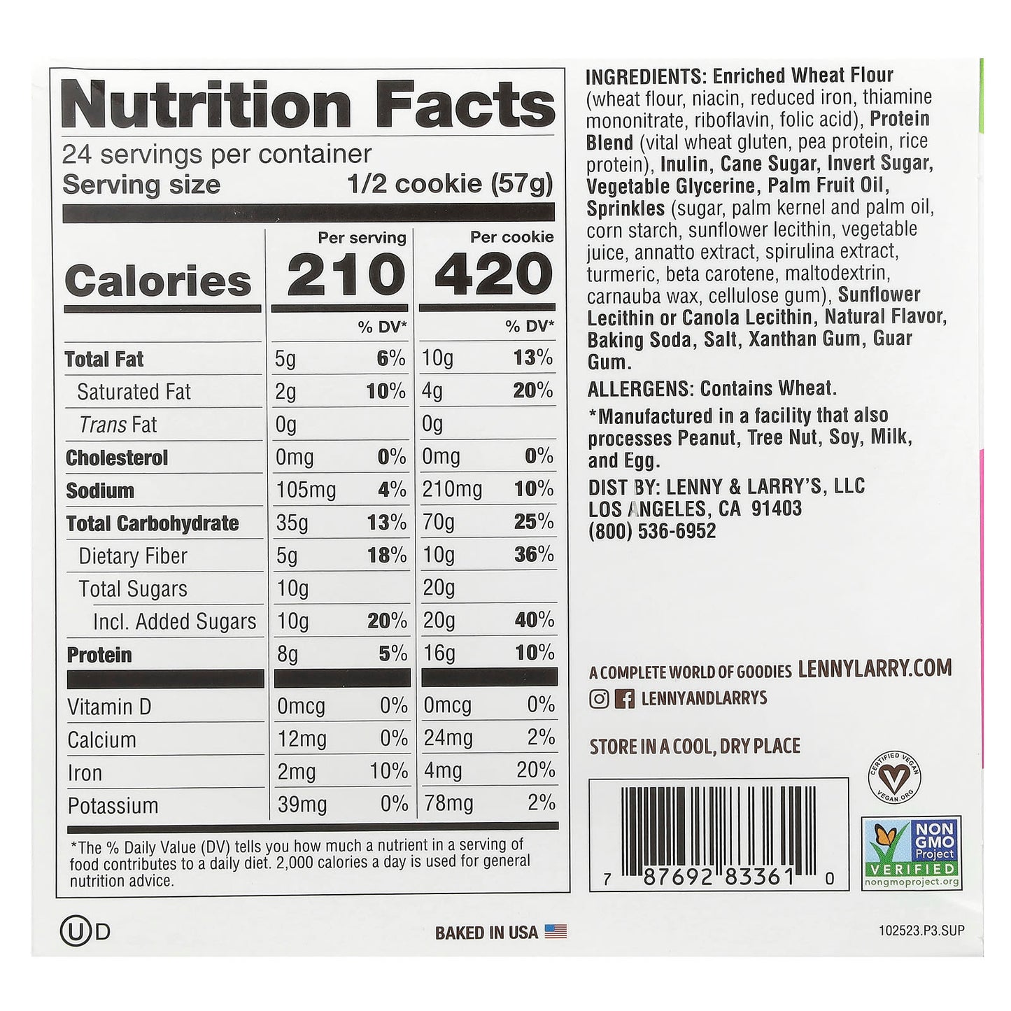 Lenny & Larry's, The Complete Cookie®, Birthday Cake, 12 Cookies, 4 oz (113 g) Each - Image 2
