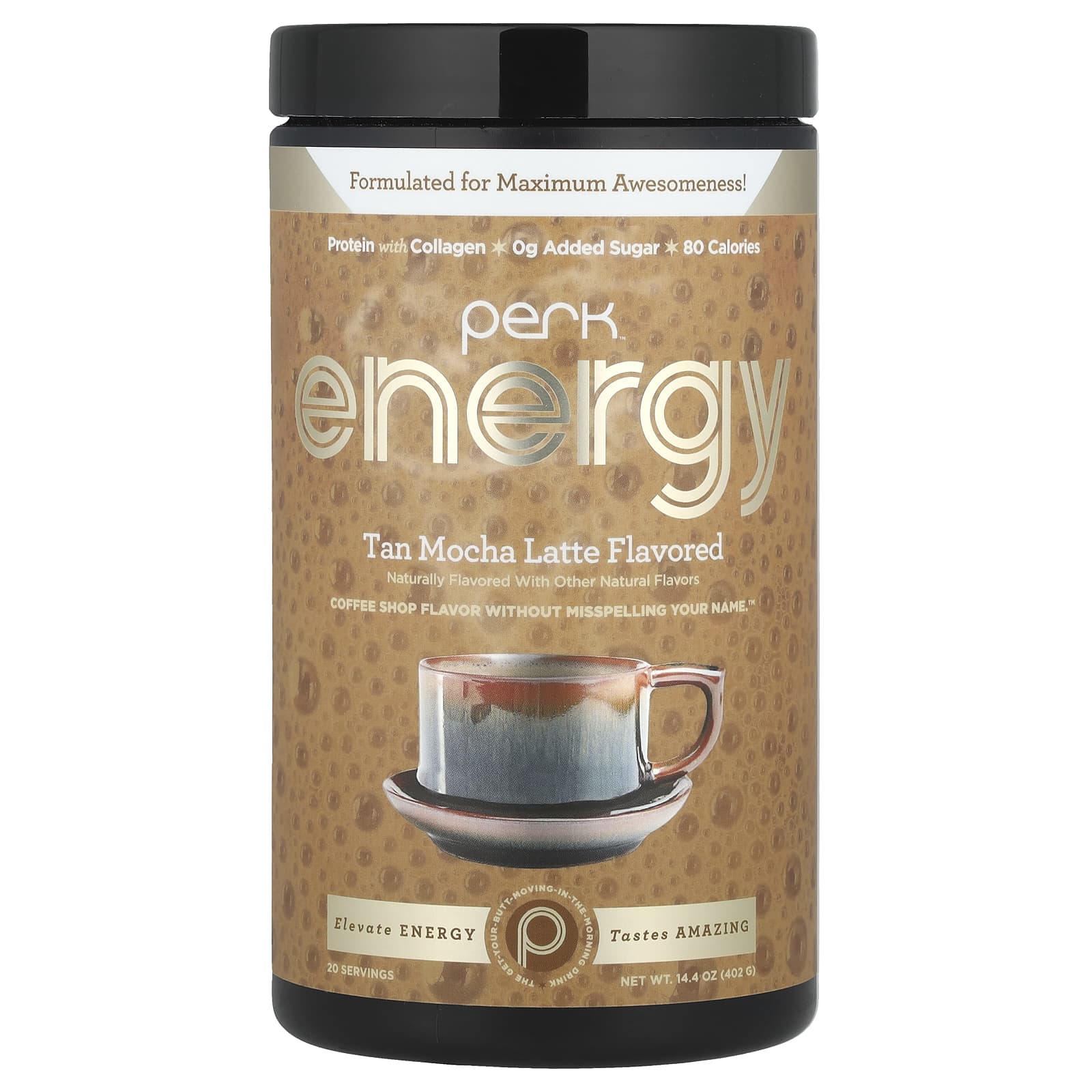 Perk Energy, Tan Mocha Latte, 14.4 oz (402 g) - Image 1