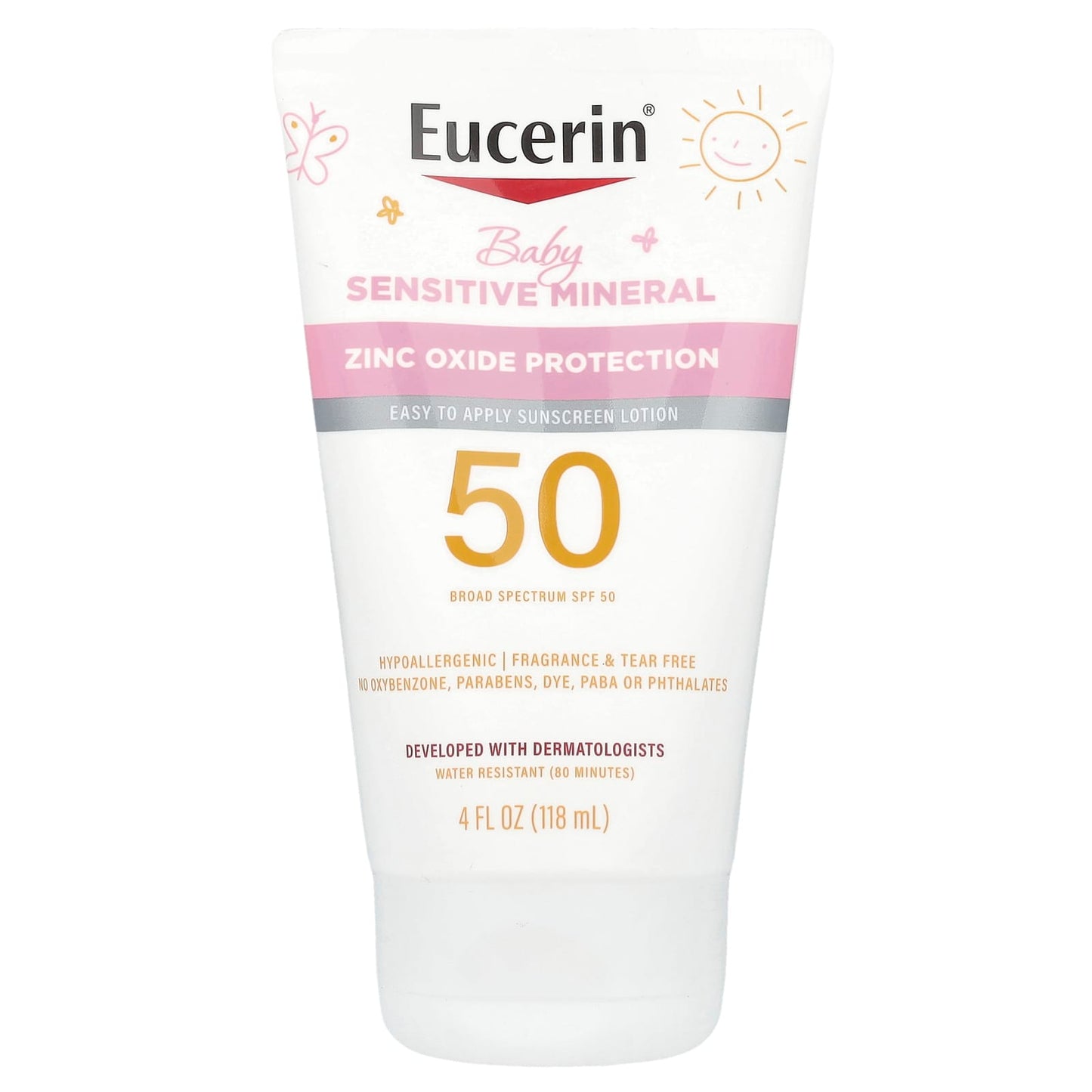 Eucerin Fragrance-Free Baby Sunscreen Lotion, SPF 50, 4 oz - Image 1