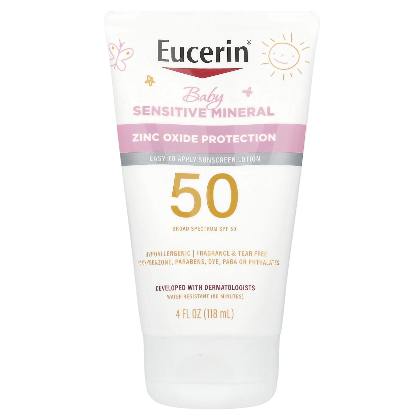 Eucerin Fragrance-Free Baby Sunscreen Lotion, SPF 50, 4 oz - Image 1