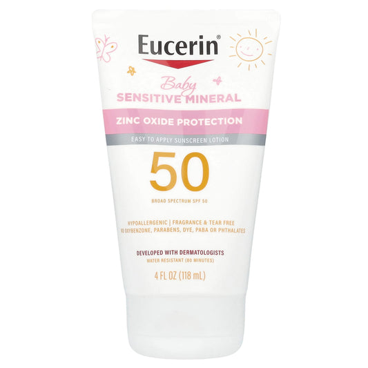Eucerin Fragrance-Free Baby Sunscreen Lotion, SPF 50, 4 oz - Image 1