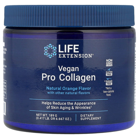Life Extension, Vegan Pro Collagen, Natural Orange, 6.667 oz (189 g) - Image 1
