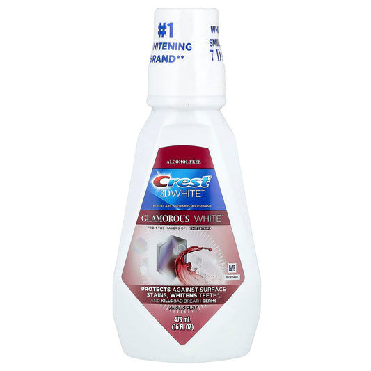 Get Whiter Teeth with Crest 3D White Multi-Care Whitening Mouthwash, 16 fl oz - Image 1