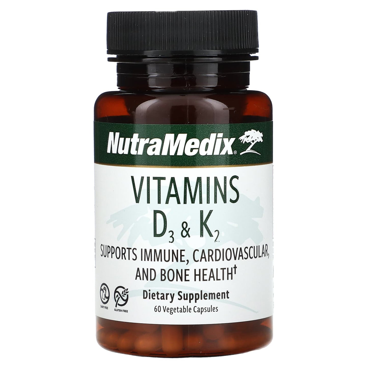NutraMedix, Vitamins D3 & K2, 60 Vegetable Capsules - Image 1