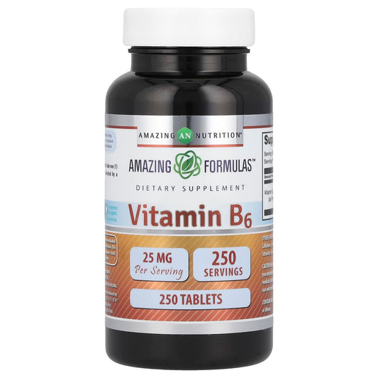<strong>Vitamin B6 25 mg, 250 Tablets - Boost Metabolism & Energy</strong> - Image 1