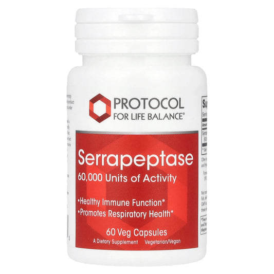 Protocol for Life Balance, Serrapeptase, 33 mg, 60 Veg Capsules - Image 1