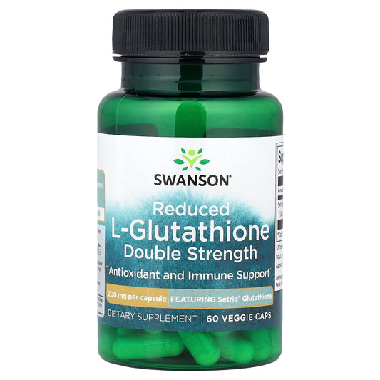Swanson, Reduced L-Glutathione, Double Strength, 200 mg, 60 Veggie Caps - Image 1