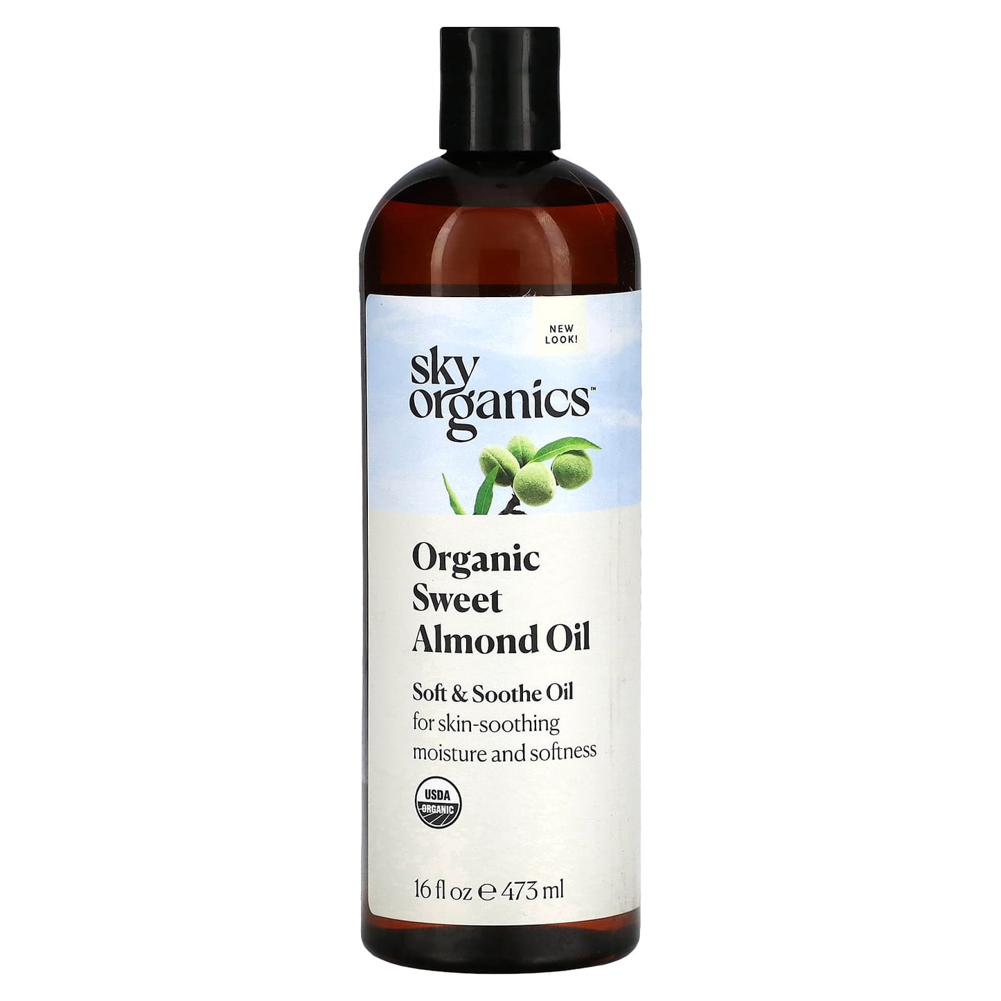 Sky Organics, Organic Sweet Almond Oil, 16 fl oz (473 ml) - Image 1