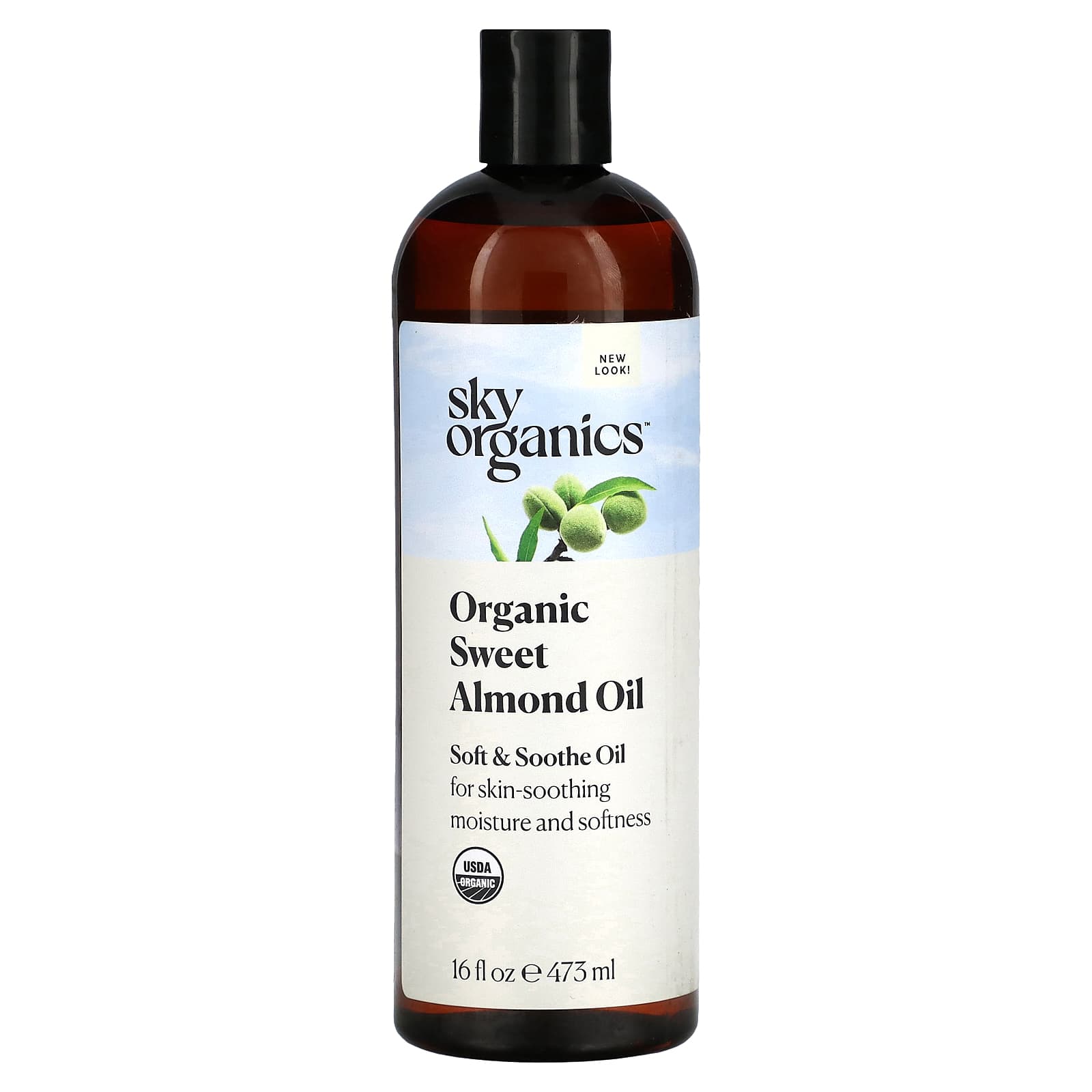Sky Organics, Organic Sweet Almond Oil, 16 fl oz (473 ml) - Image 1