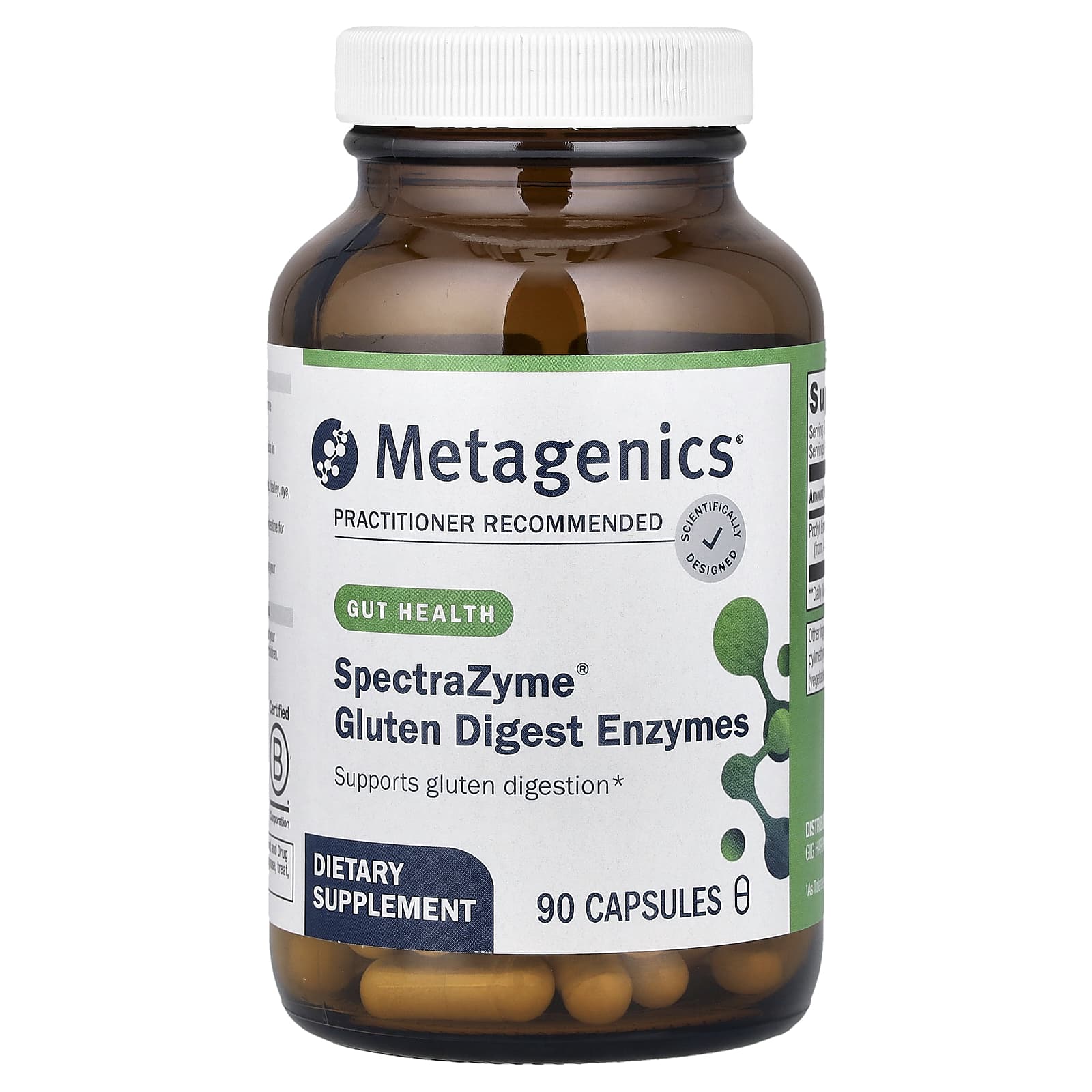 Metagenics, SpectraZyme® Gluten Digest Enzymes, 90 Capsules (138 mg per Capsule) - Image 1