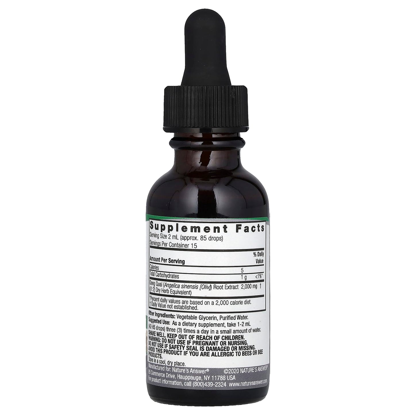 Nature's Answer, Dong Quai Root, Fluid Extract, Alcohol Free, 2,000 mg, 1 fl oz (30 ml) - Image 2