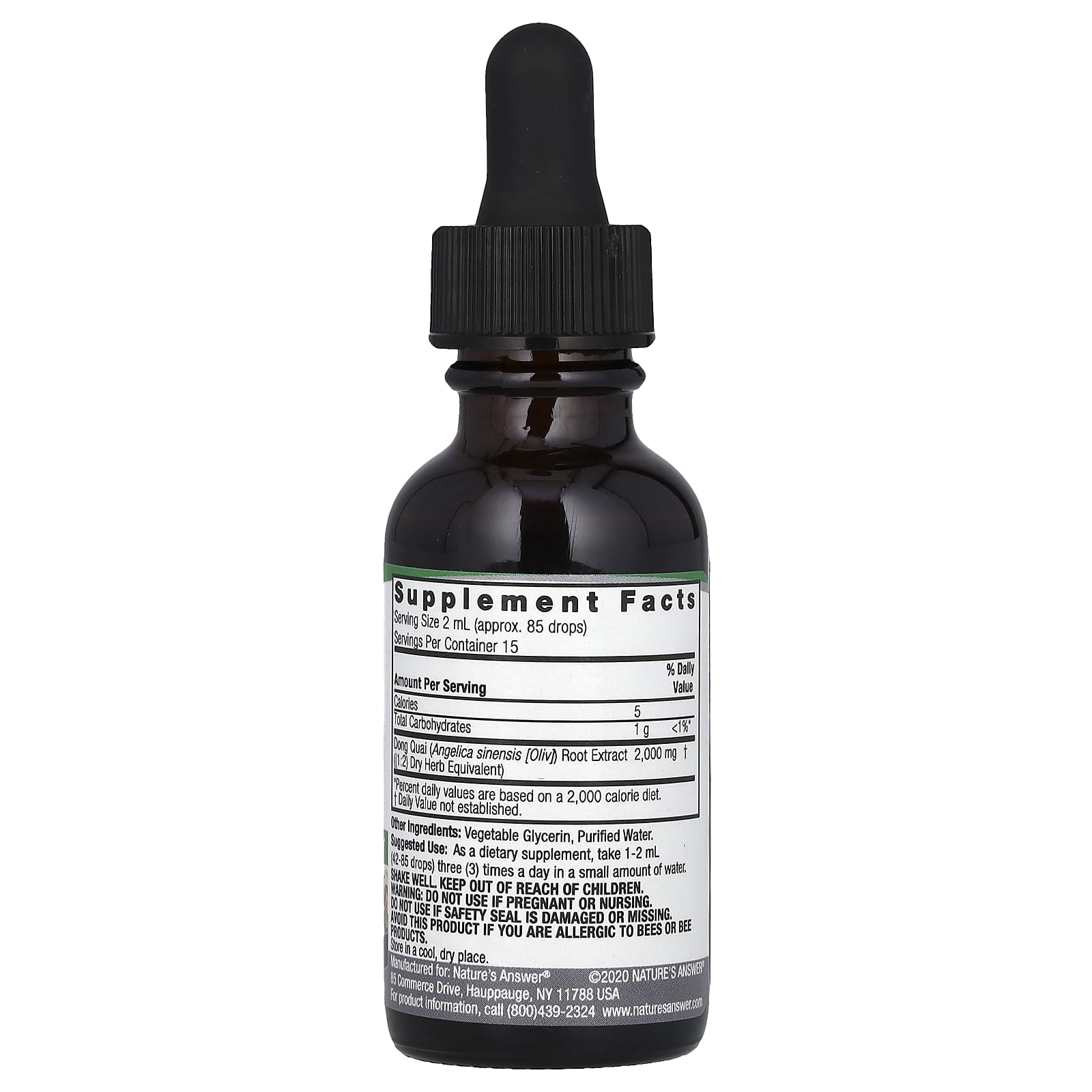 Nature's Answer, Dong Quai Root, Fluid Extract, Alcohol Free, 2,000 mg, 1 fl oz (30 ml) - Image 2