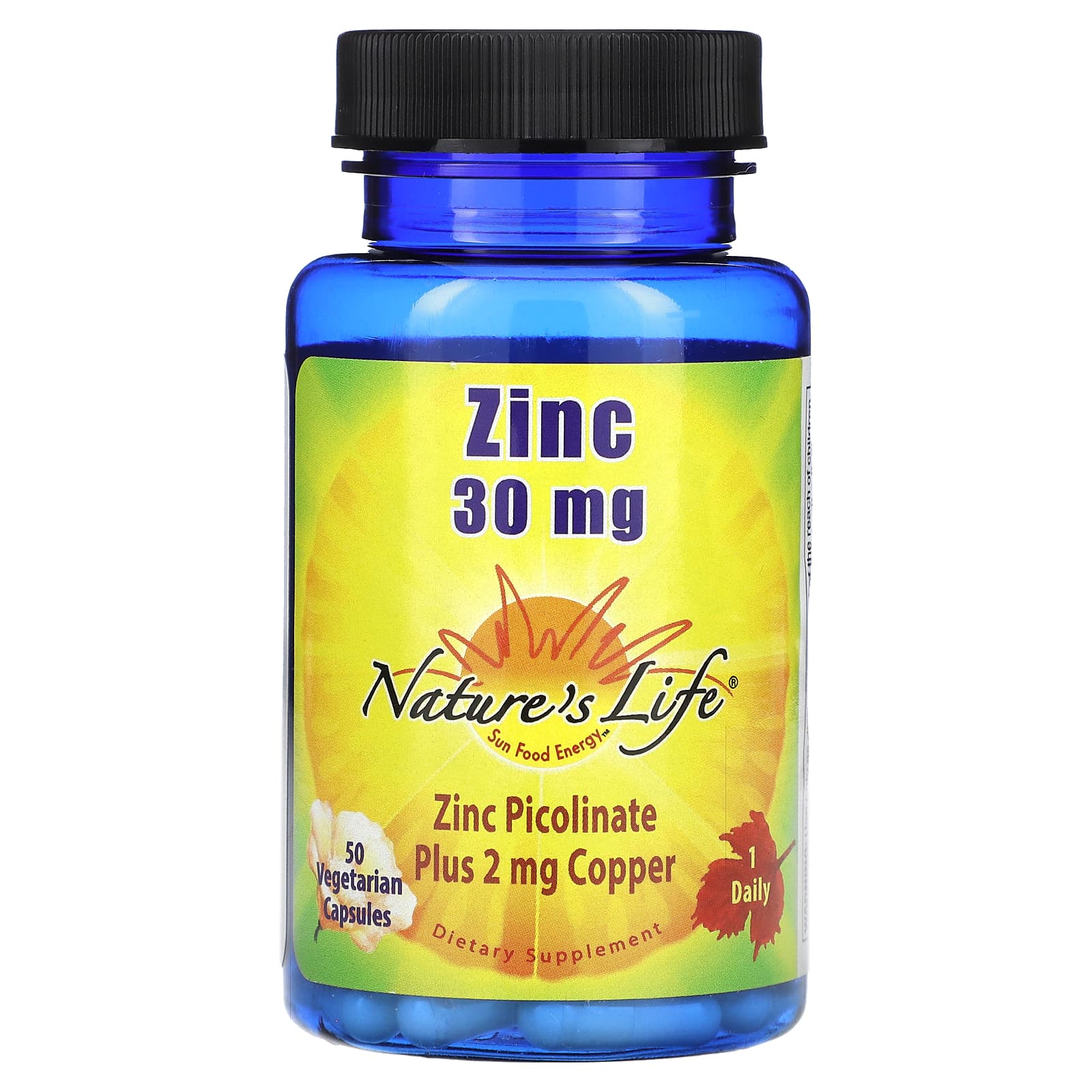 Nature's Life, Zinc, 30 mg, 50 Vegetarian Capsules - Image 1