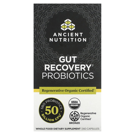 Ancient Nutrition Gut Recovery Probiotics - 25 Billion CFU, 60 Capsules - Image 1