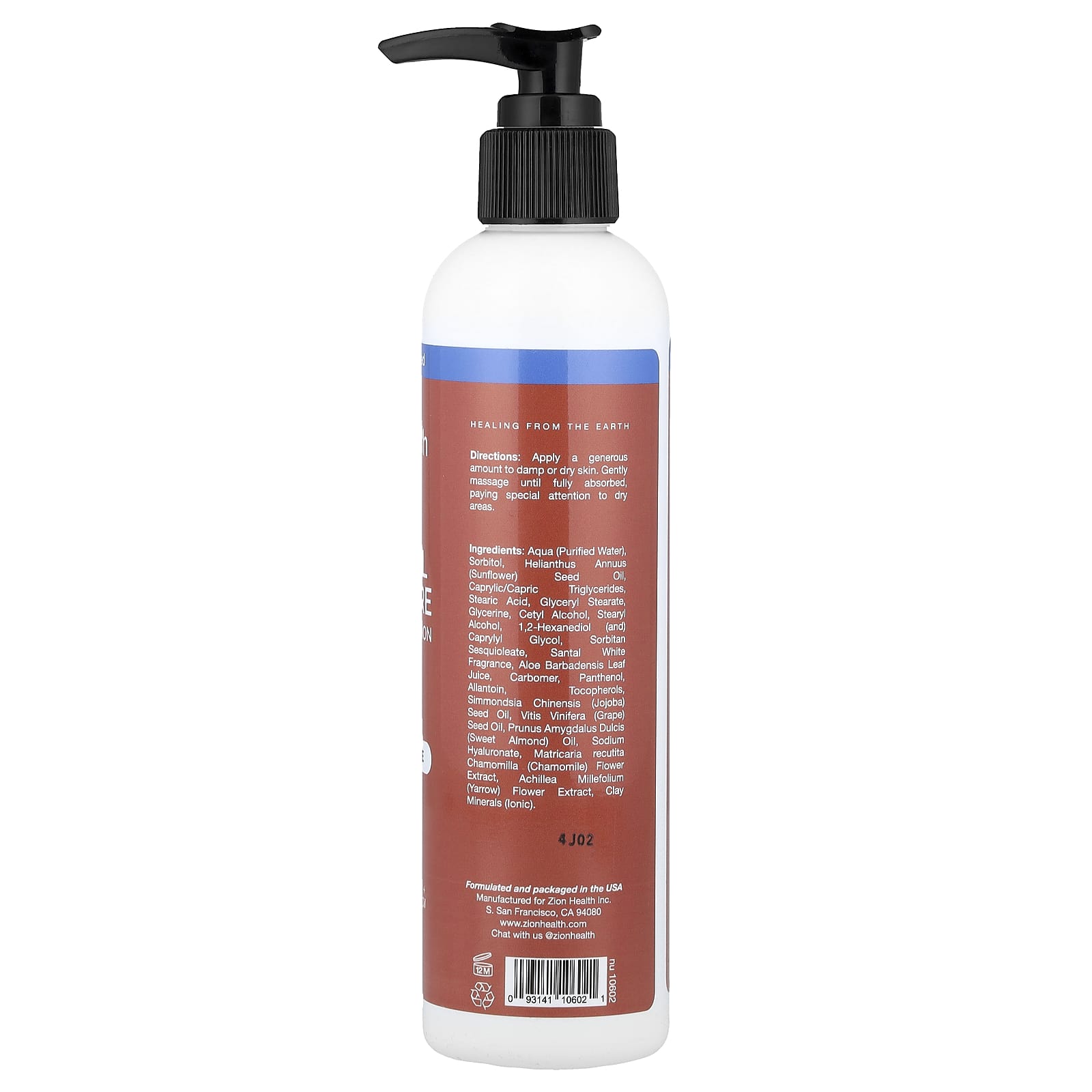 Zion Health, Mineral Moisture Daily Body Lotion, Santal White , 8 fl oz (227 ml) - Image 2