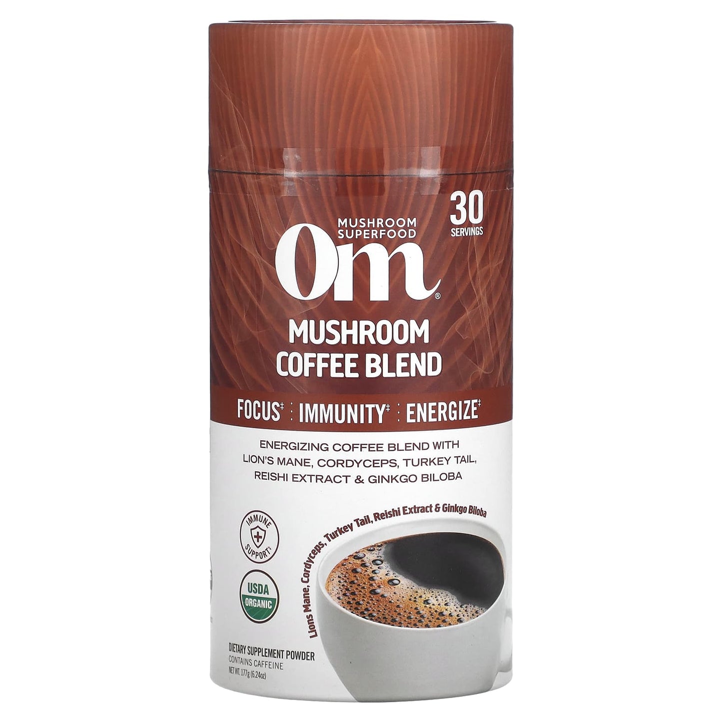Om Mushrooms, Mushroom Coffee Blend, 6.24 oz (177 g) - Image 1