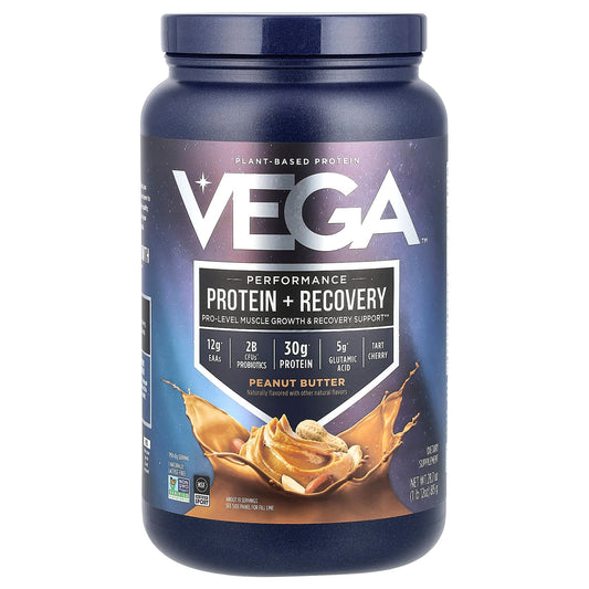 Vega, Performance, Protein + Recovery, Peanut Butter, 1 lb 12 oz (815 g) - Image 1