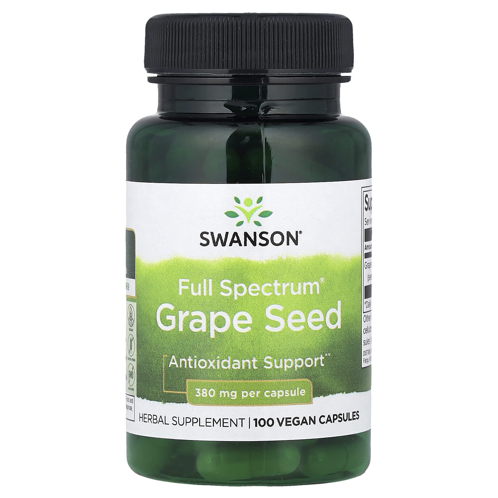 Swanson, Full Spectrum® Grape Seed, 380 mg, 100 Vegan Capsules - Image 1