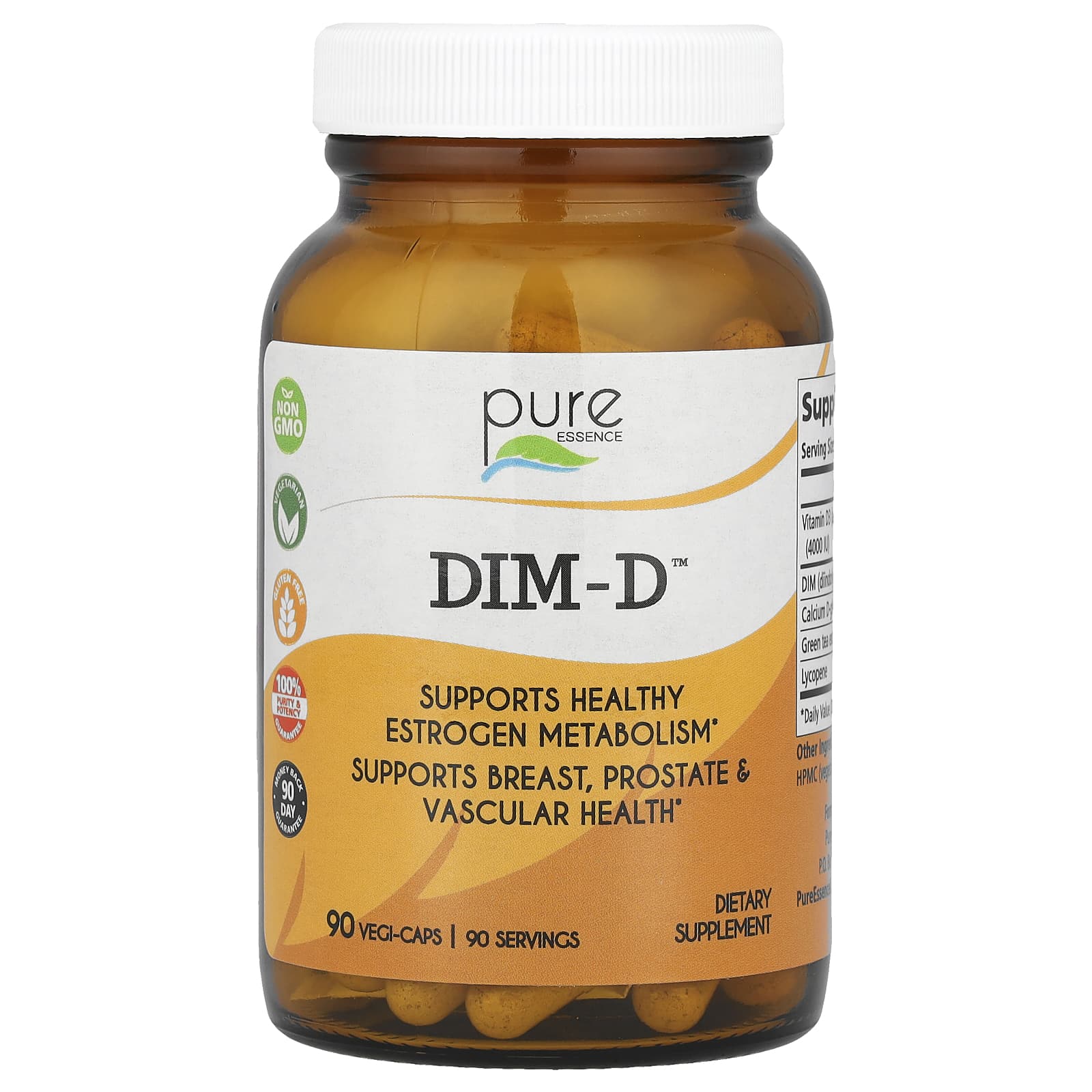 Pure Essence, DIM-D™, 90 Vegi-Caps - Image 1
