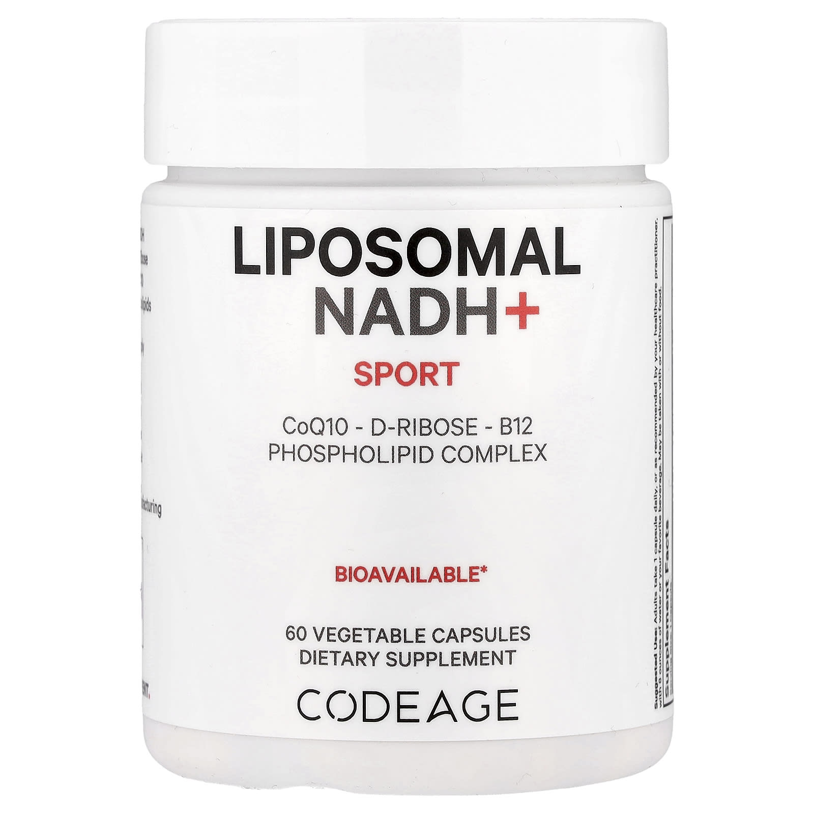Boost Energy with Codeage Liposomal NADH+, 60 Veg Capsules - Image 1