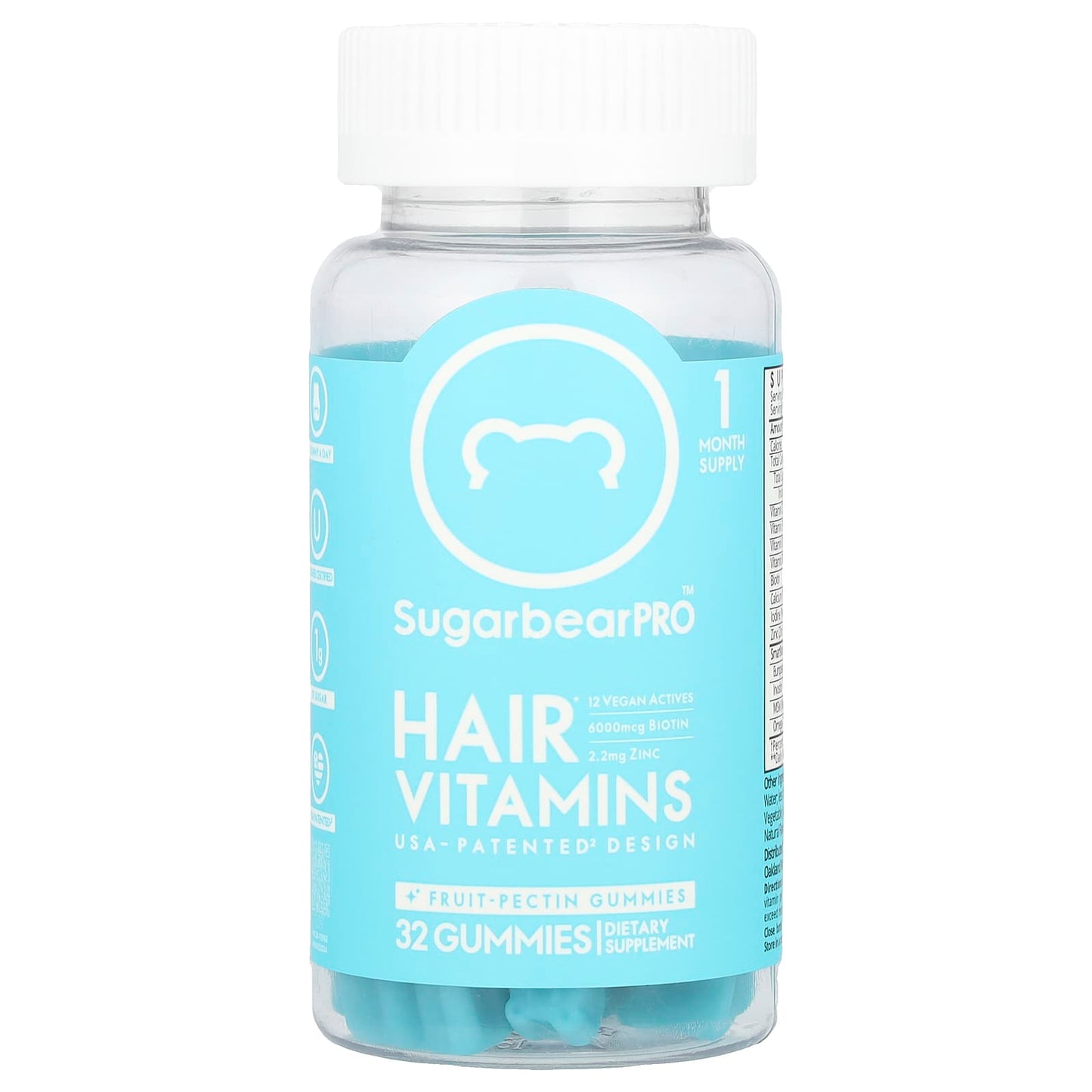 SugarbearPro, Hair Vitamins Gummies, 32 Gummies - Image 1