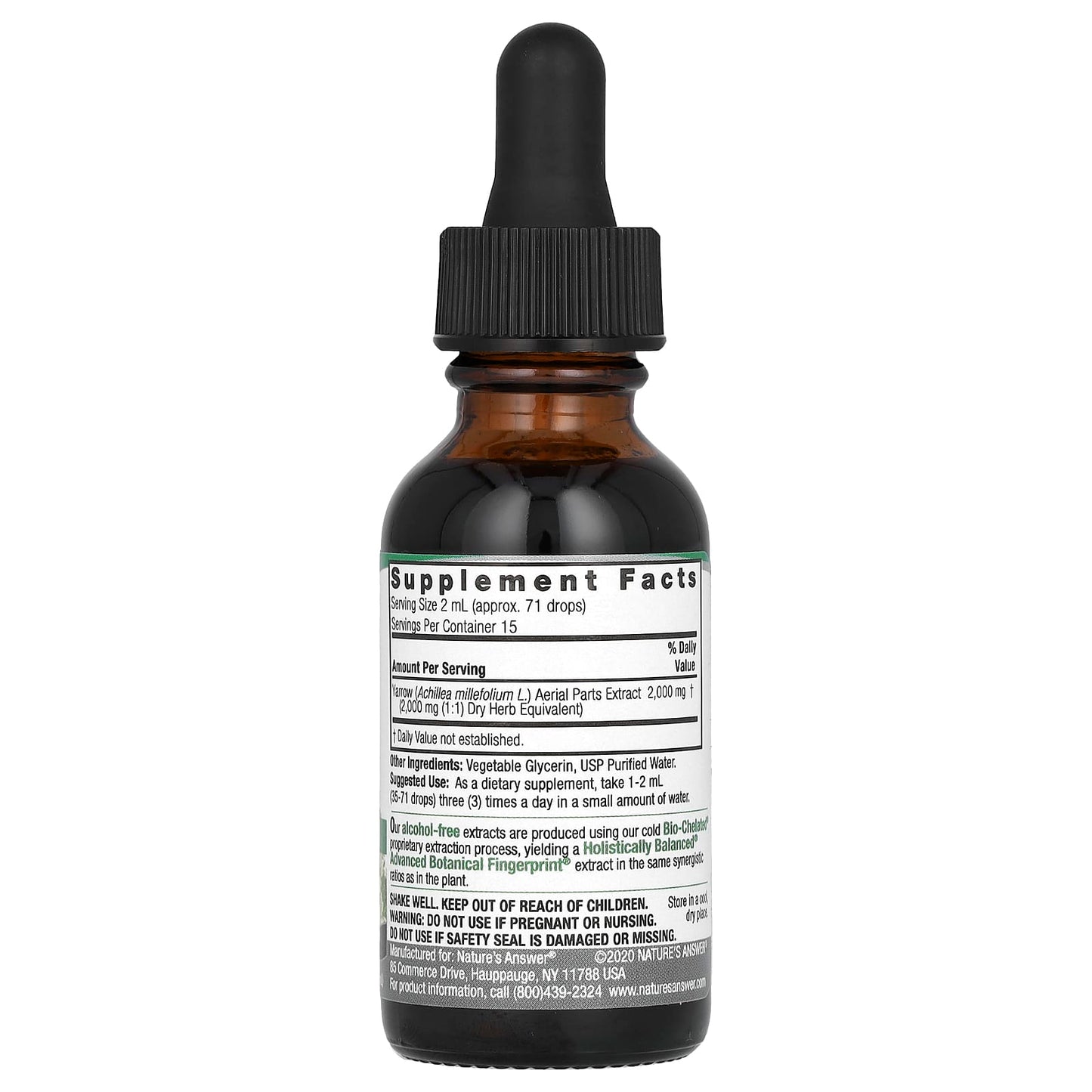 Nature's Answer, Yarrow Aerial Parts, Alcohol-Free, 2,000 mg, 1 fl oz (30 ml) - Image 2